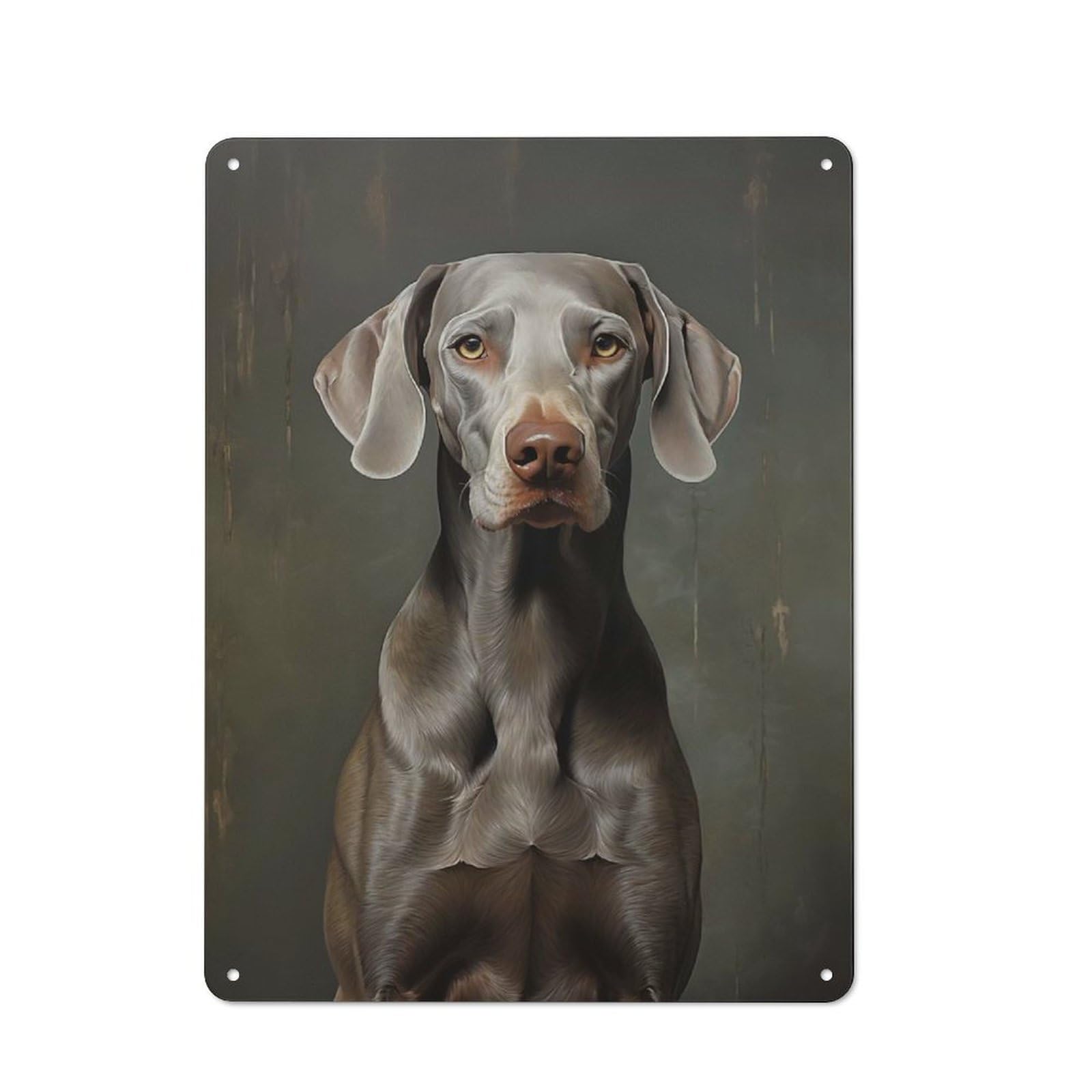 Junmoney Style-15 Weimaraner Printed Metal Sign 40X30cm For Home Office Or Studio, A Housewarming Gift For Fans Of Vintage Interiors