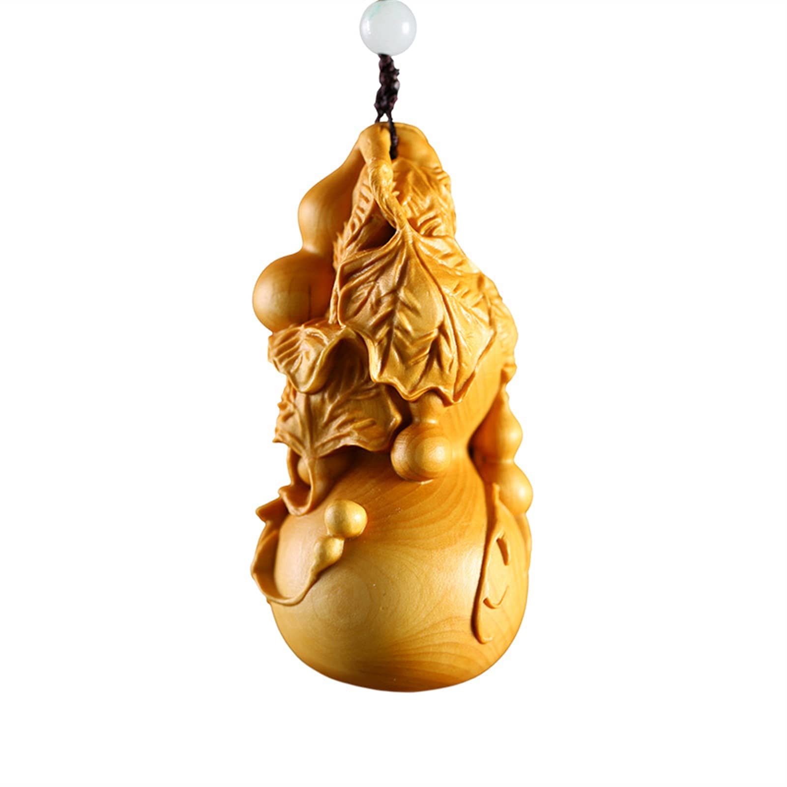 SBCGFY Creative Design Gourd Sculpture Lucky Wood Carving Pendant Car Hanging Feng Shui Lucky Home Decoration Indoor Statue,B 8Cm