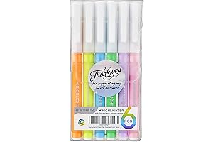 Cheap Highlighter: Pack Of 6 Fluorescent Chisel Tip Markers For School And Office
