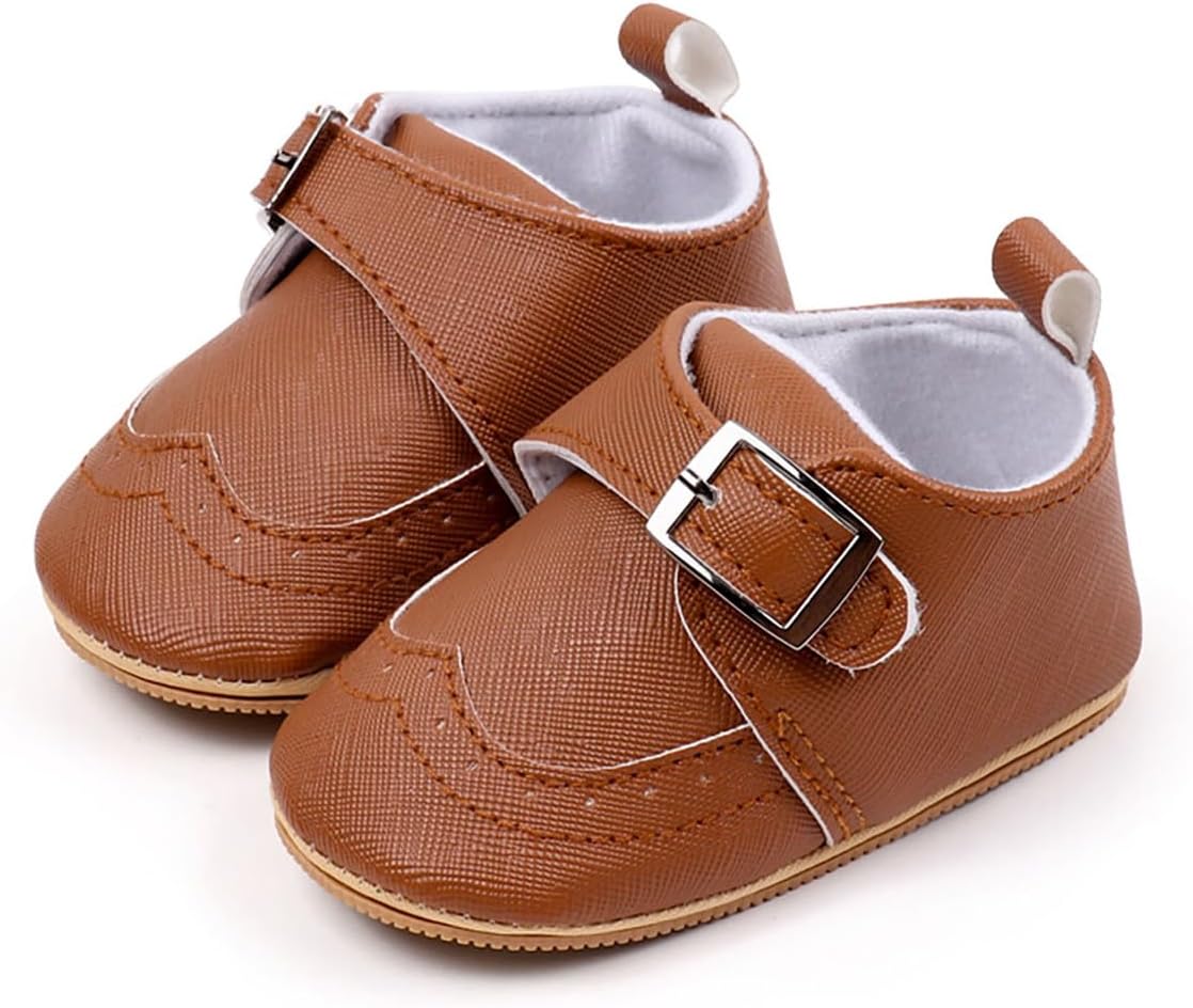 Infant Boys and Girls Oxford Shoes PU Leather Loafers Dress Shoes are Suitable for Crawling, Wedding Dress, Birthday Parties and Any Occasion 12-18 Months Toddler 45-brown image 2 of 9 B0DYNXTSYH