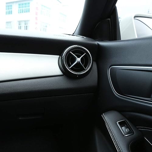 Miniatura 4 de YIWANG Fibra de carbono estilo consola central aire acondicionado ventilación anillo ajuste 5 unids para Mercedes Benz CLA GLA Clase A A180 W176
