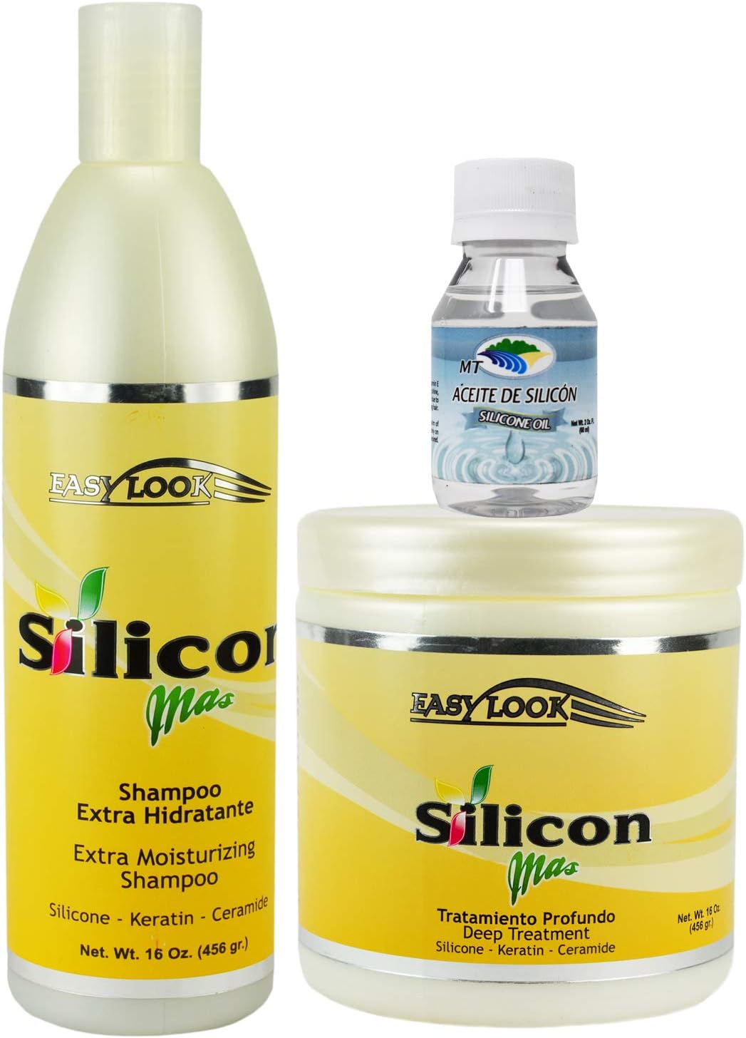 Silicon Mas Hair Treatment and Shampoo Combo, 16 oz Silicone Oil 2 oz
