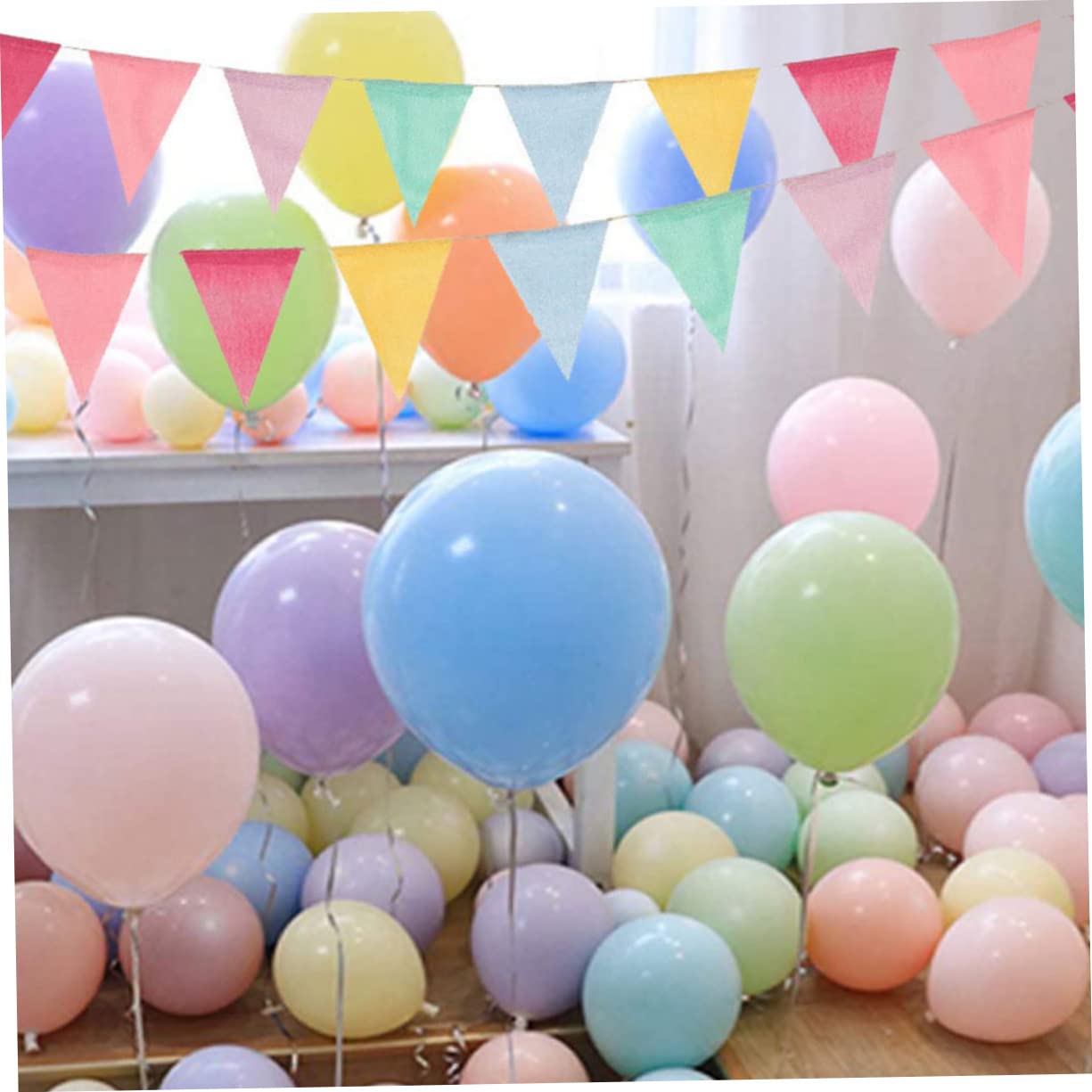 OUNONA 3 Sätze Wimpel Ziehen Blume Feier Dekorationen Festival Ammer Banner Bunt Königlich Hochzeitsbanner Hochzeitsdeko Jäten Dreieck Girlande Ammer Hanfimitat Colorful 4 Stück * 3