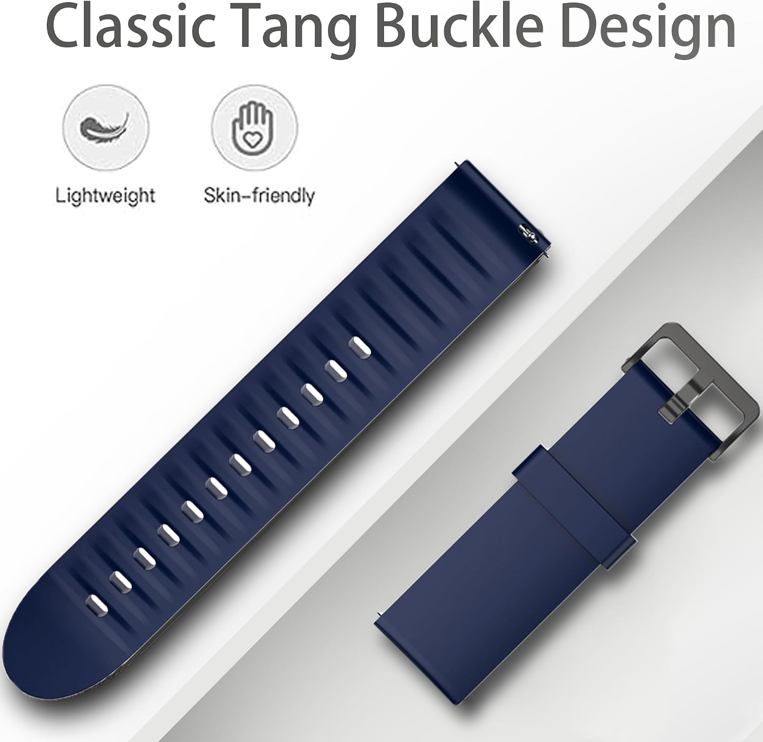 Lamshaw Compatible for Amazfit Helio Bands, Quick Release Silicone Replacement Soft Band Wristbands Straps with Stainless Steel Buckle Compatible for Amazfit Helio Fitness Tracker Wristband