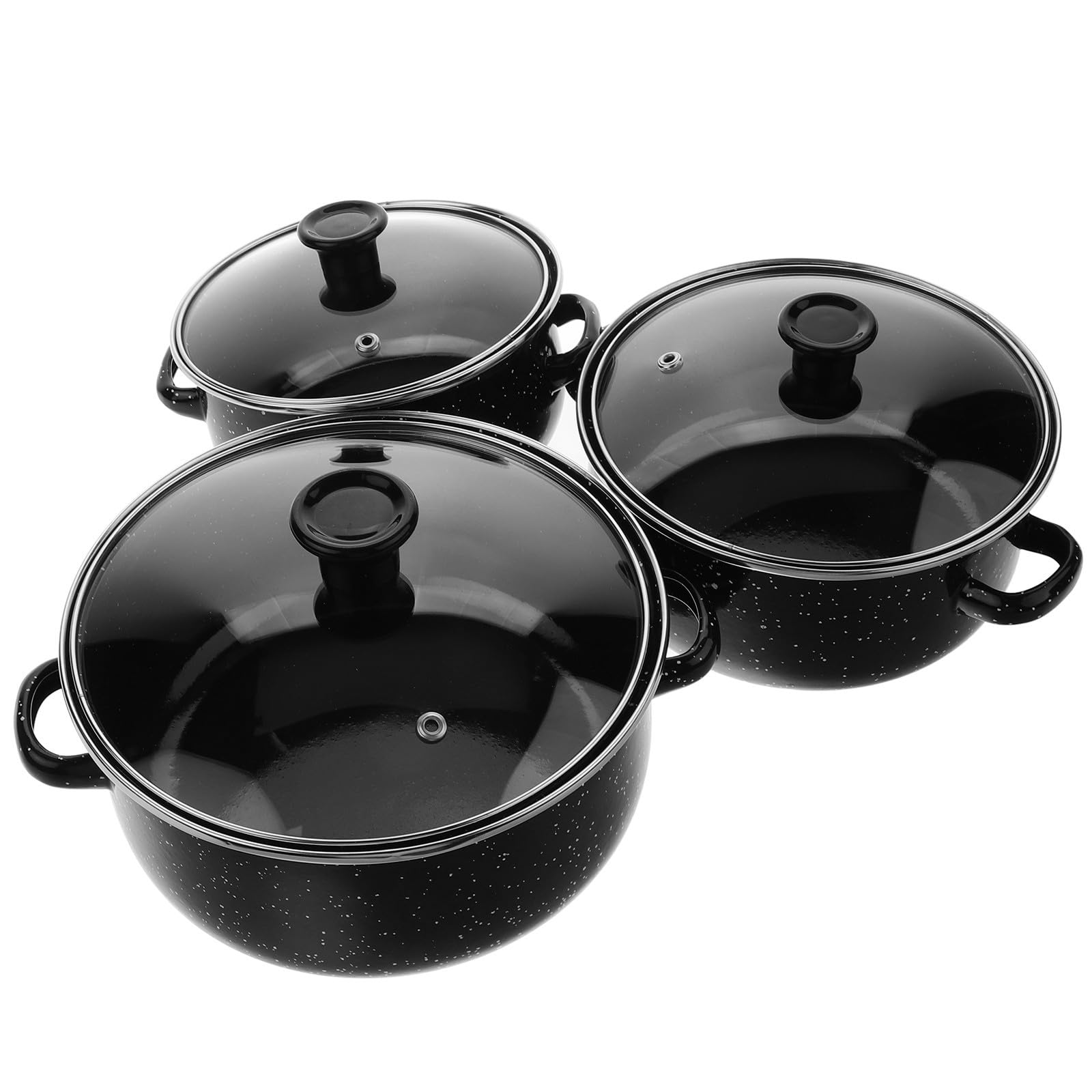 Casseroles Émaillées Durables : Trio de Mini Marmites Vintage Haute Résistance