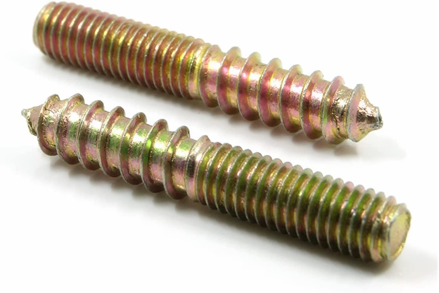 BATLAM Tornillo M4 M5 Percha Madera a Metal Pasadores Fijación de Muebles de Doble Extremo Tornillos autorroscantes Perno de Rosca de Madera 50 Piezas (Tamaño : M5X35MM) (M5X40MM)