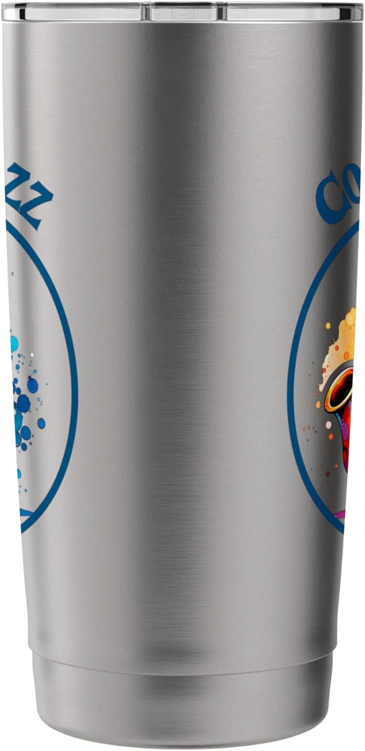 Penguin playing the Saxophone, Cool Jazz sax music Stainless Steel Insulated Tumbler - Image 2