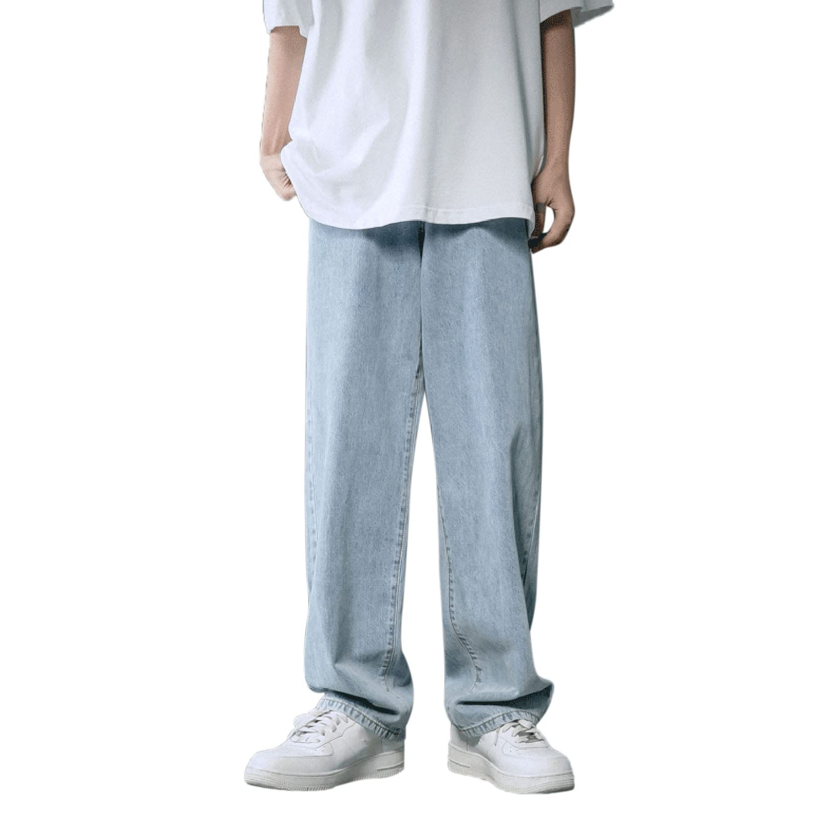 Generisch Baggy Jeans Herren, Y2K Baggy Jeans Herren Vintage Jeanshosen Teenager Jungen Skateboard Hosen Streetwear Denim Pants