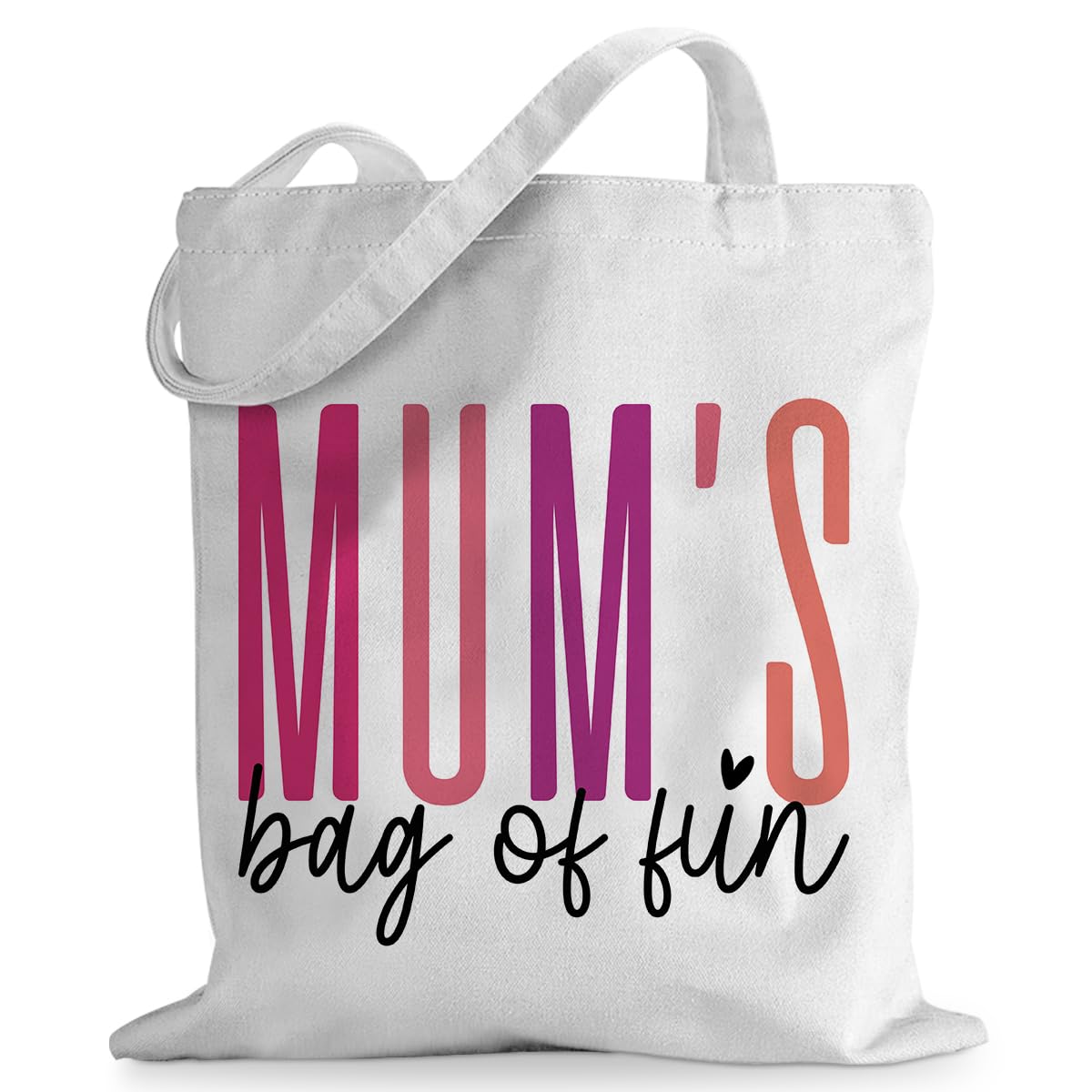 sugargoo Cotton Tote Bag for Women, Mom Gift Birthday Christmas Mother's Day Retirement Gifts for Mom Mother Mum, Mum's Bag of Fun Tote Bag, Reusable Weekender Grocery Shopping Tote Bag