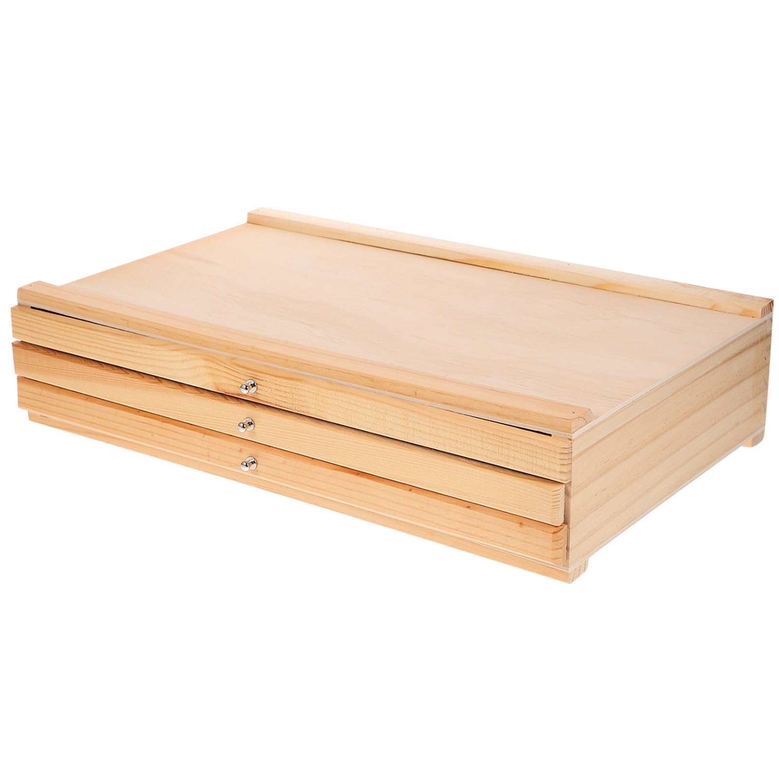 Holz Aufbewahrungsbox für Pinsel mit Mehrschichtiger Schublade Kreative Oberfläche zur Organisation von Künstlerbedarf und Stiften Am Schreibtisch