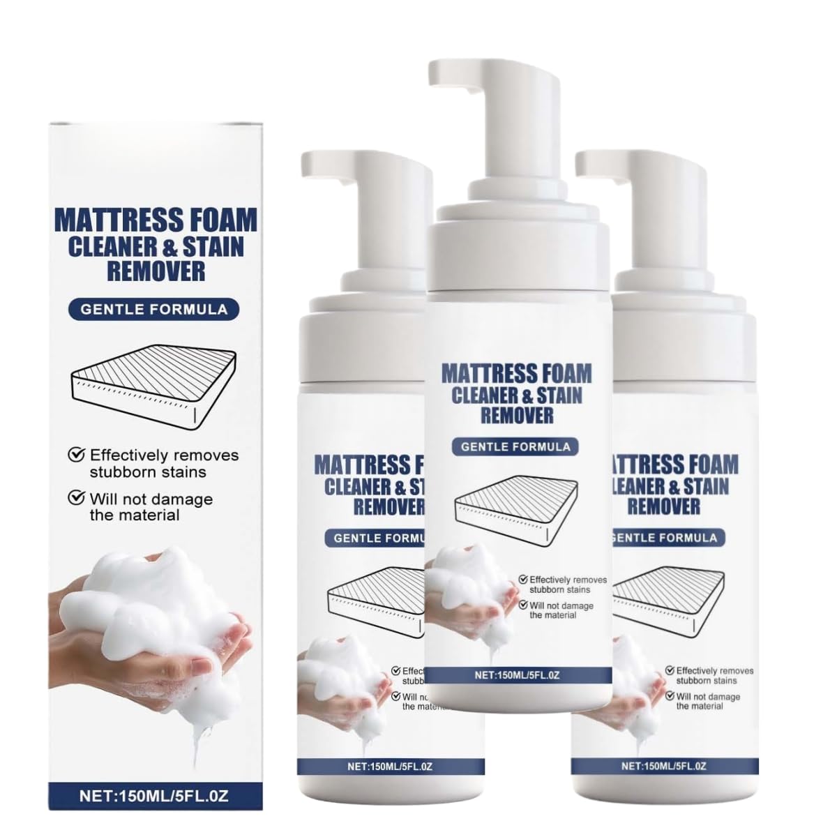 Mehrzweck-Matratzenschaumreiniger-Spray, Matratzenfleckenentferner, geeignet für Stoffmatratzen, Sofas, Teppiche und Vorhänge.