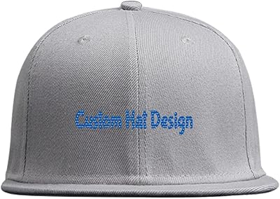 Miujonvy Bespoke Hip Hop Caps Add Your Image Here for Unisex Hip Hop Flat Bill Brim Adjustable Curved Brim Hat Gray