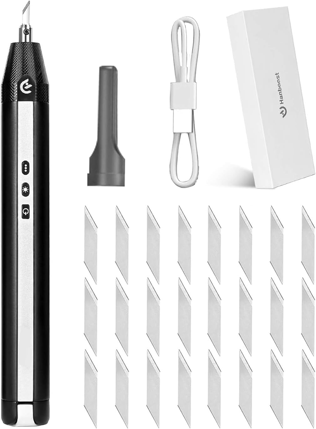 Cordless Ultrasonic Knife, Built-in Battery Ultrasonic Cutter, 40 kHz Handheld ultrasonic knife, ultrasonic Cutter Knife with LED Light, Suitable for 3D Printed Models, Plastic, PVC, Leather, Wood