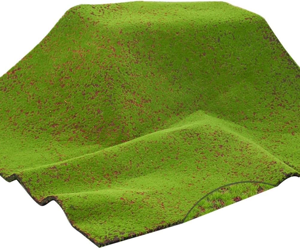 Artificial Moss Mat 100 x 100 cm Silk Cotton Faux Grass Rug for Indoor Outdoor Home Garden Office Patio Balcony Decoration Green Plant Wall Simulation(Red base moss)