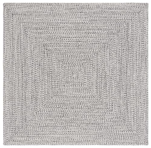 Tapete cuadrado 7' x 7' gris ecru tejido a mano miniatura 3