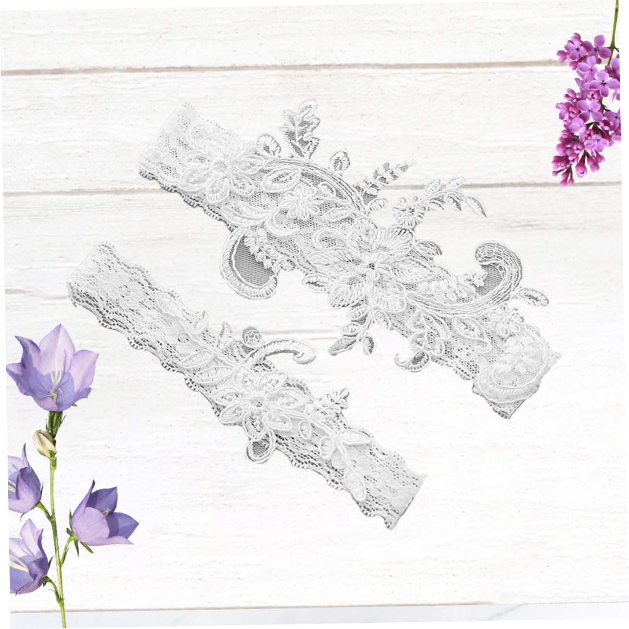 Abaodam 2paires Jarretière Dentelle Fleurie Pour Femme De Élégante Pour Mariage Et Fête Accessoire De Décoration Raffiné