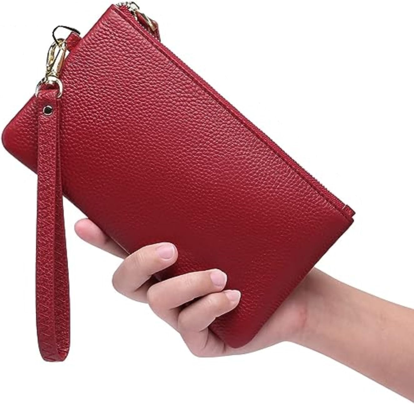 Tapp Collections Women's Wristlet Clutch Slim Leather Wallet RFID Blocking Pouch - Red - Image 2