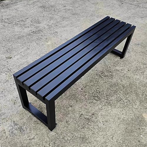 Banc de jardin en fer anti-rouille bleu 150 cm pour assise extérieure 3 places