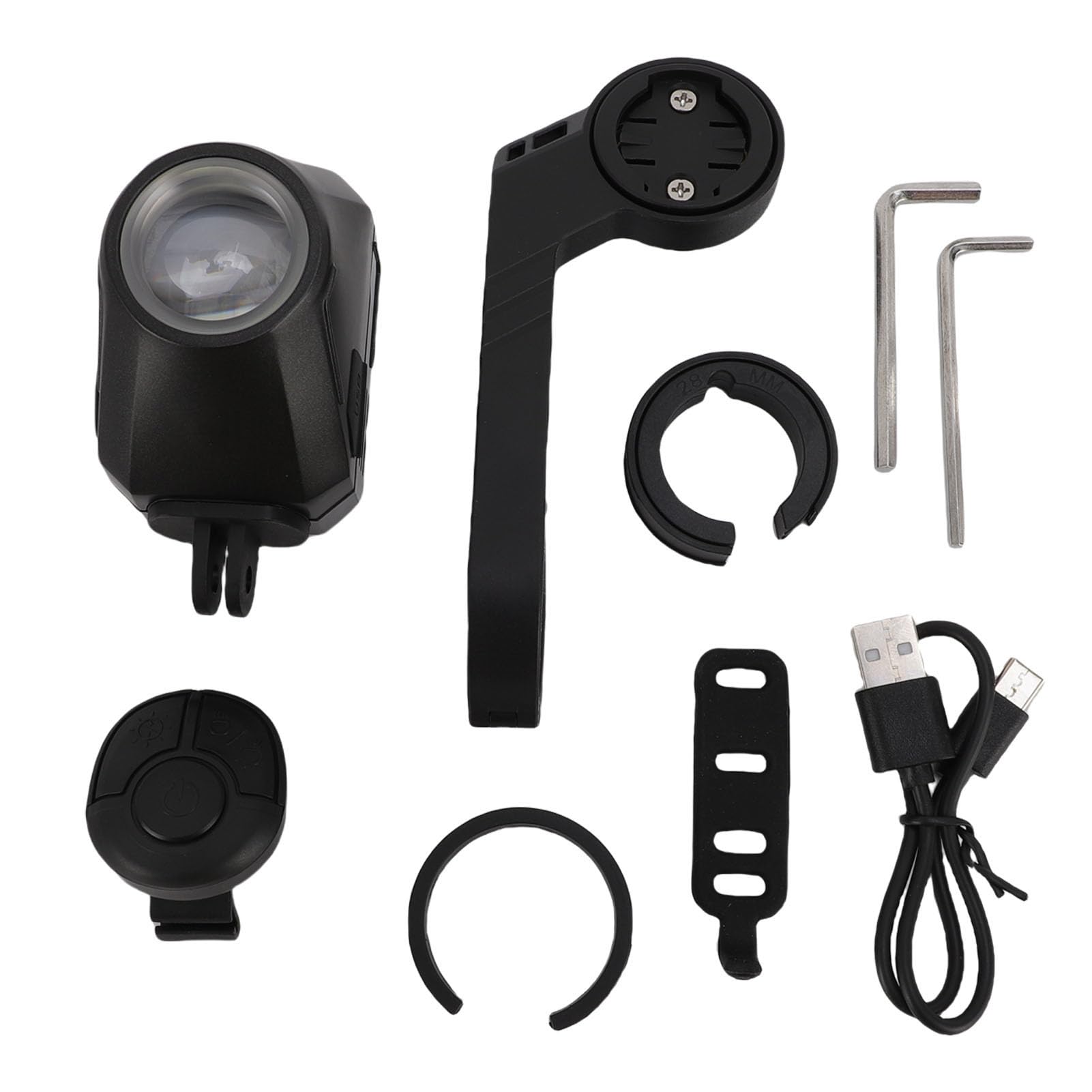 Faro de Bicicleta Control Remoto Inalámbrico Iluminación de Brillo Ajustable para Ciclismo Nocturno Aleación de Aluminio 4000mAh