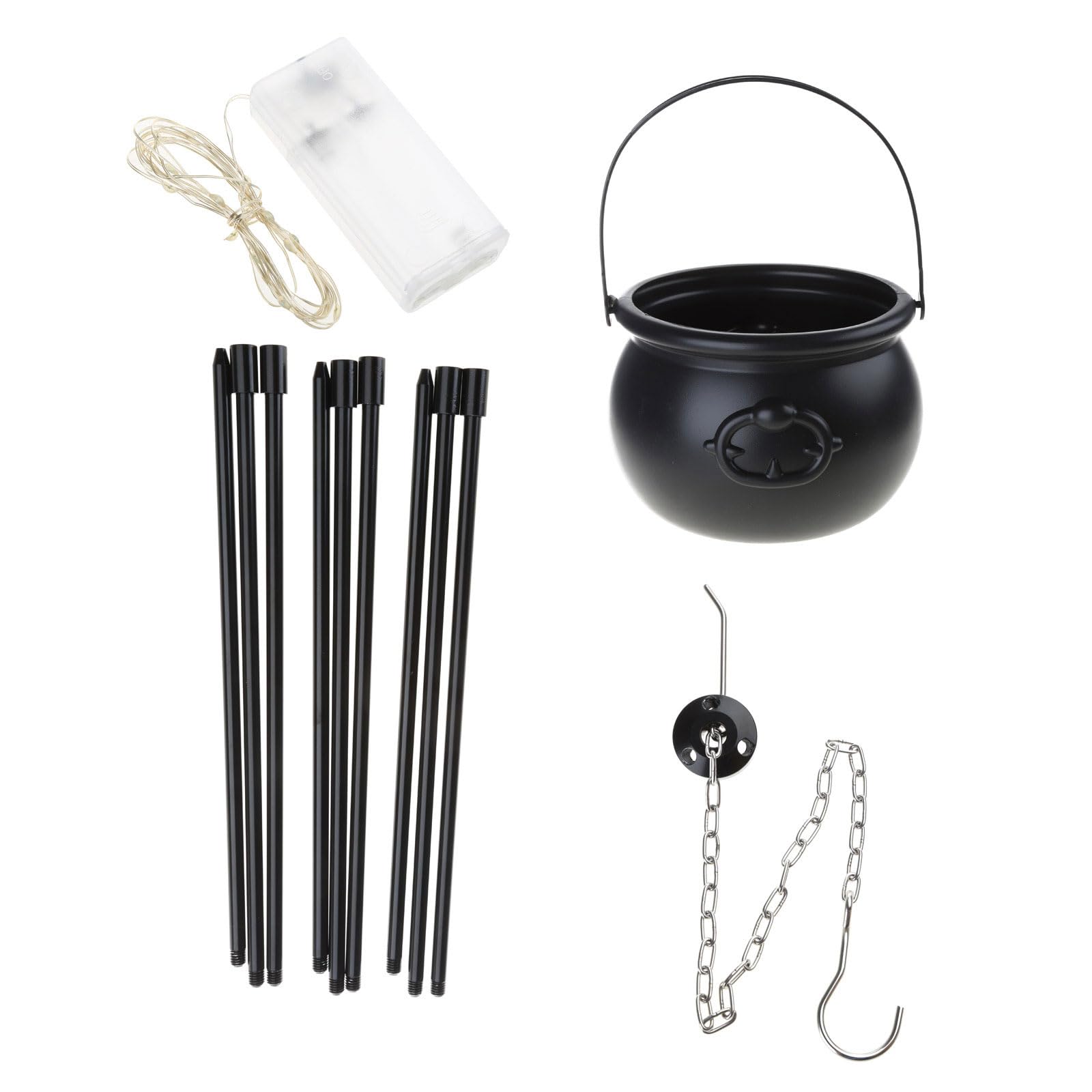 Jazuaiao Witches Cauldron, Halloween Decor Outdoor Large Witches Cauldron on Tripod with Lights Halloween Bonfires