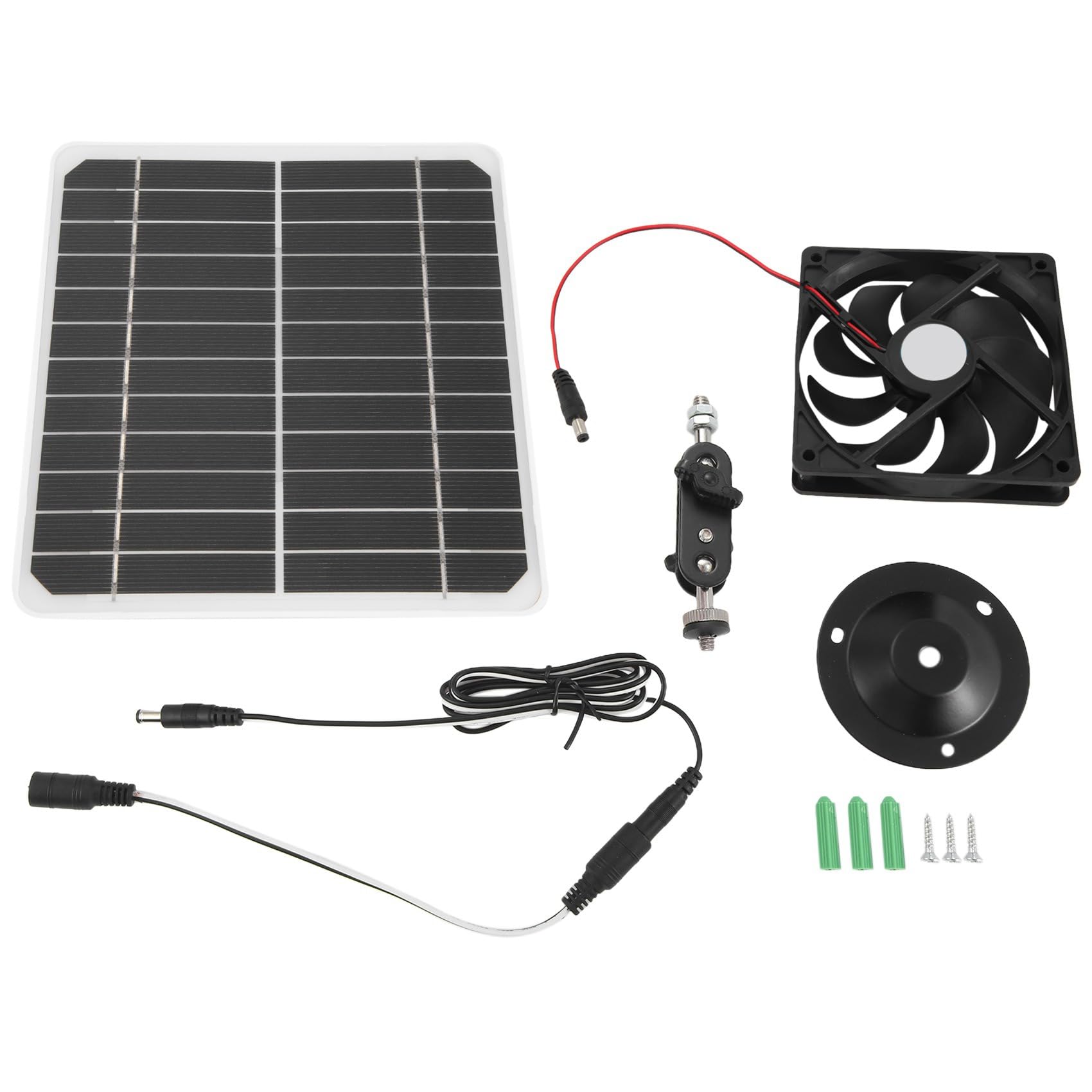 Littimoon Solar Panel Fan Kit, 15W Solar Exhaust Fan Outdoor Waterproof, Portable Ventilator Exhaust Fan for Chicken House, Shed