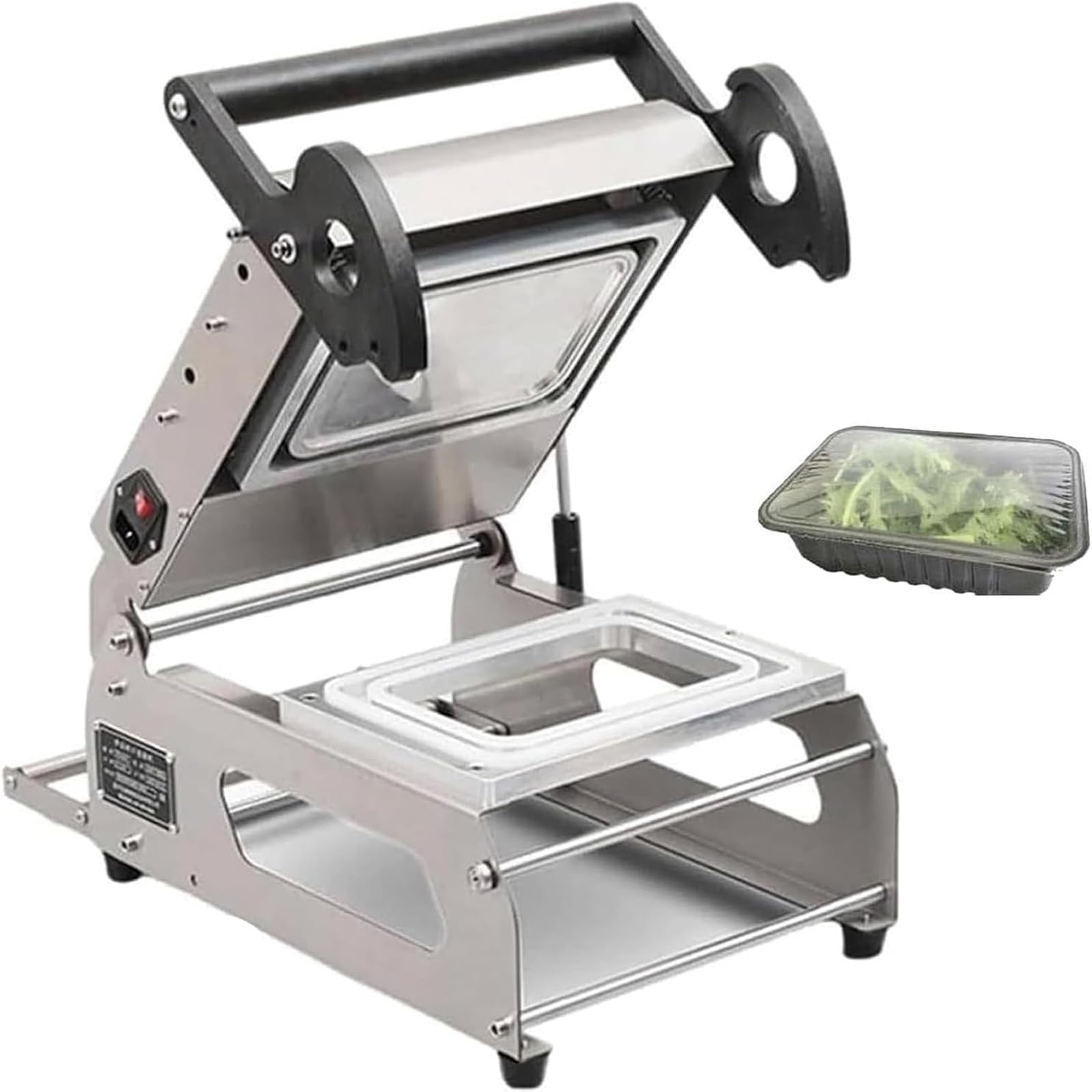 ALDNMBR Commercial Food Tray Heat Sealing Machine, Food Container Sealer, Hydraulic Assist, Adjustable 0-300℃ Temp, Insulation Sponge, Quiet Operation, Fits Disposable Trays For Restaurants Catering
