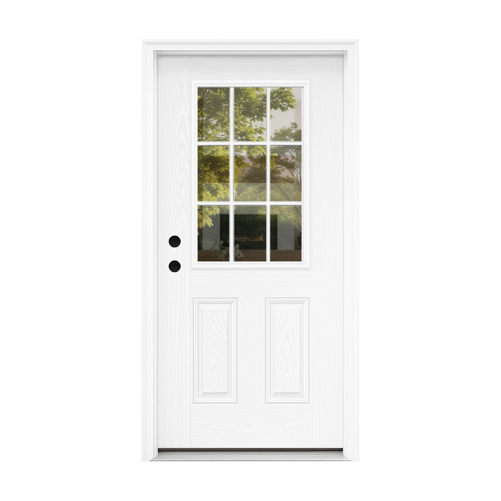 32"x80" Fiberglass Entry Door with Vinyl Frame,Right-Hand Inswing