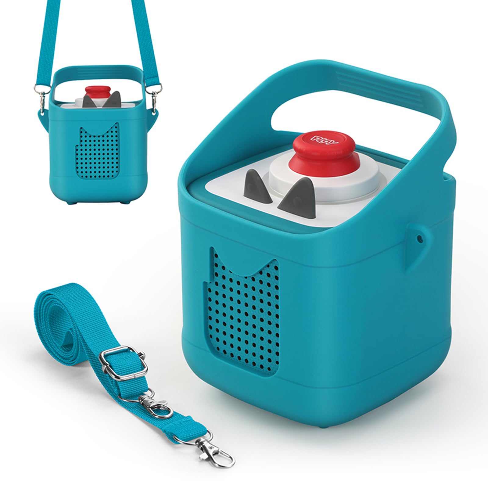 Silikon Schutzhülle Kompatibel mit Toniebox 2 & 1, Audio Player Jacke Staubdichte Hülle mit Tragegriff und Schultergurt (Grün)
