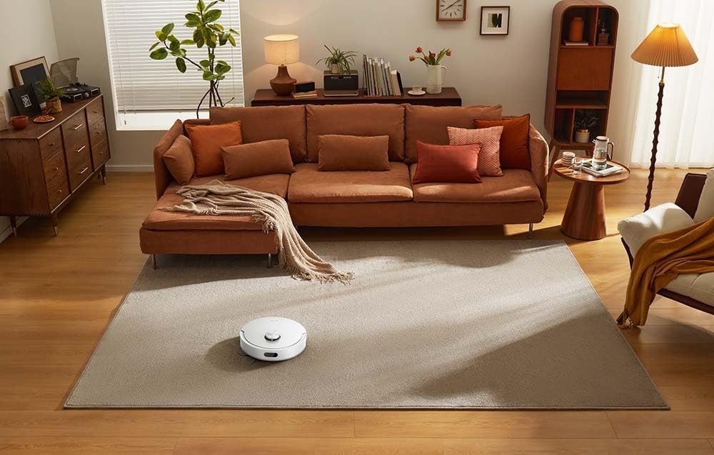 DREAME F20 Plus Robot Aspirateur, Brosse Double Anti-Enchevêtrement, Brosse Latérale Amovible, Aspiration 20 000Pa, Obstruction Jusqu'à 4 cm