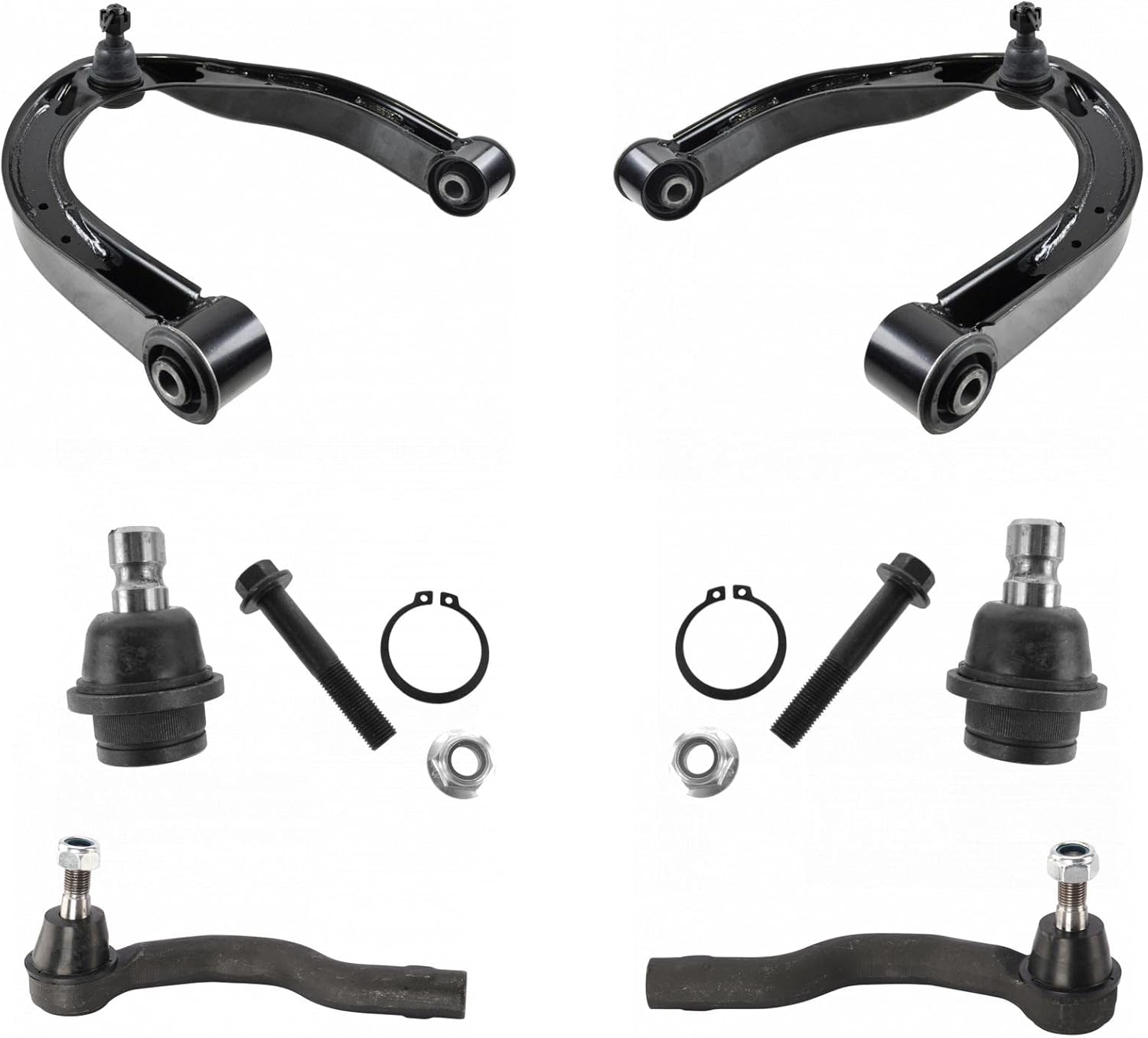 TRQ Front Steering & Suspension Kit Ball Joint Control Arm with Ball Joint Tie Rod Compatible with 2004-2010 INFINITI QX56 2005-2015 Nissan Armada 2004 Pathfinder Armada 2004-2015 TITAN