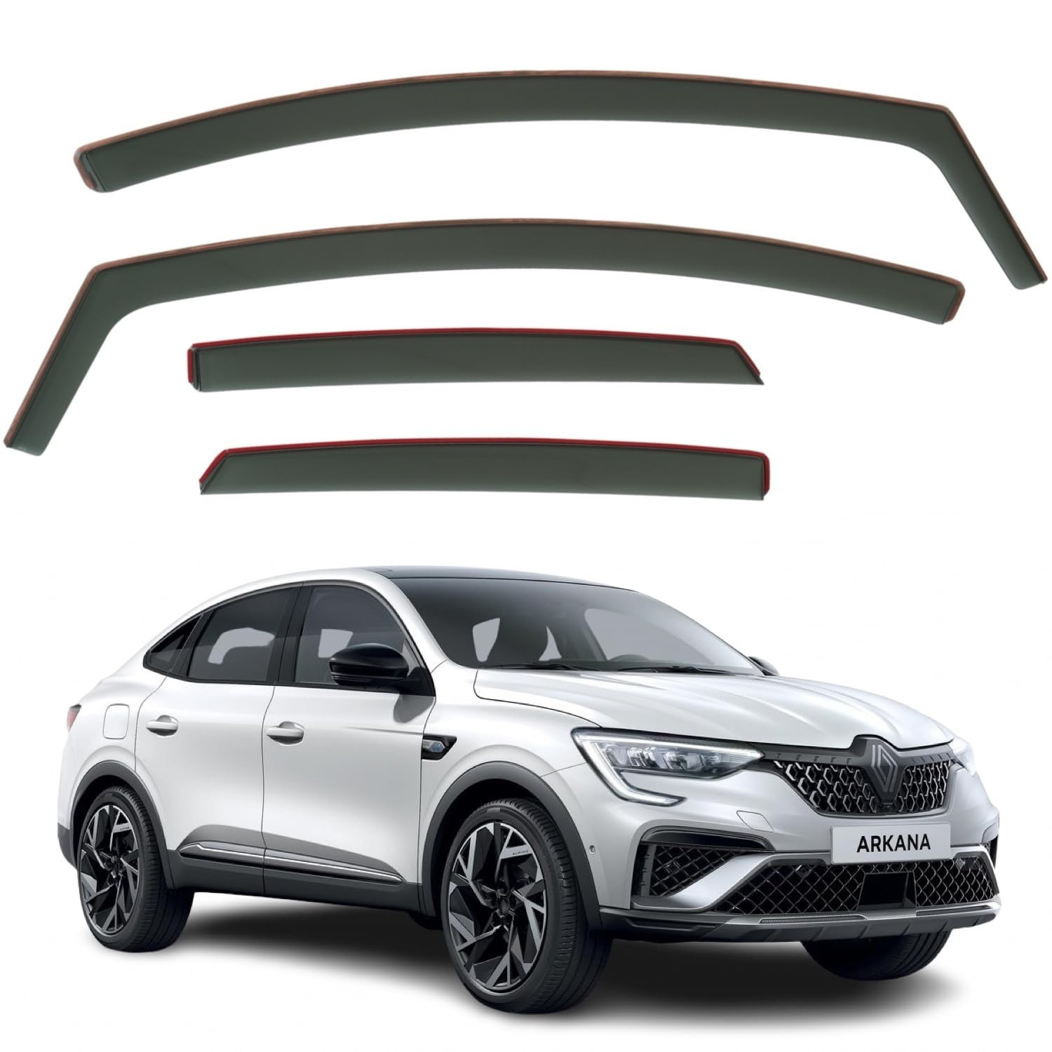 Lot de 4 déflecteurs d'air compatibles avec Renault Arkana 2021 2022 2023 2024 2025