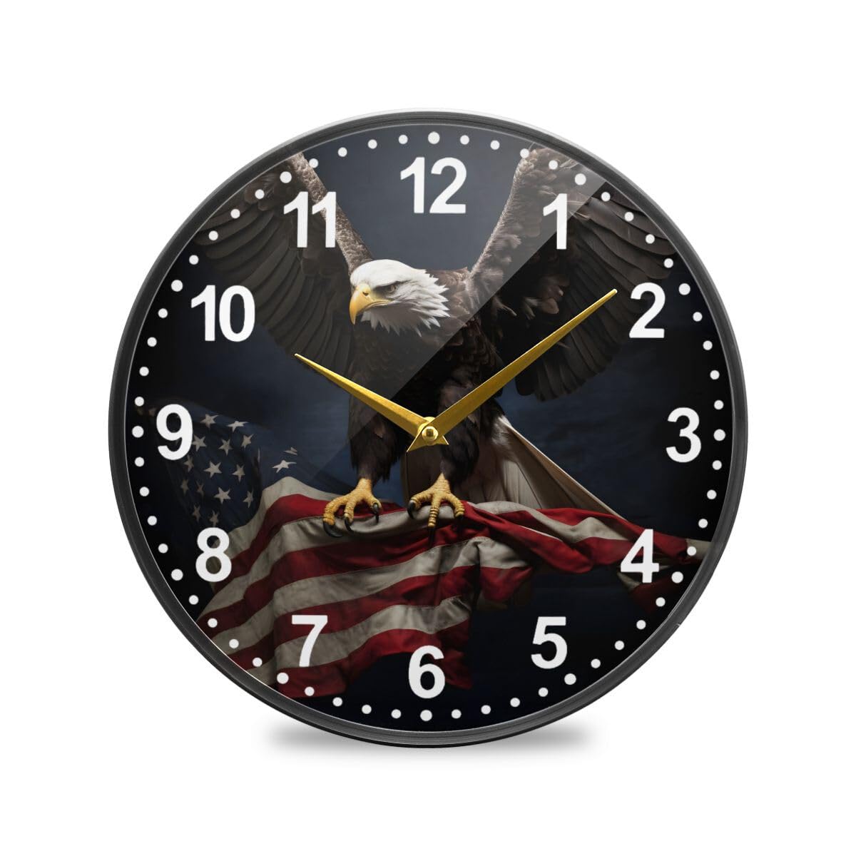 Horloge murale silencieuse pour décoration de salon ambiance moderne aigle