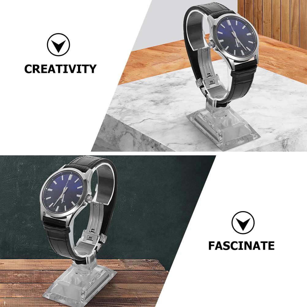 Cabilock 50 Pièces Montre Présentoir Support D'affichage De Bracelet Clair Support Organisateur De Bijoux Porte-montre Présentoir De Montre à Angle Réglable Homme Récipient Plastique Bureau