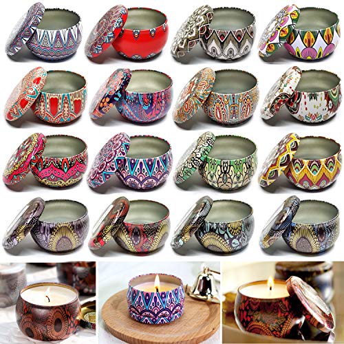 Candle Containers 16 Pack 2.5Oz Candle Tin Jars DIY Candle Making Supplies, Candle Holders for Candle Making, Arts & Crafts, Nursery Pot, Storage & More