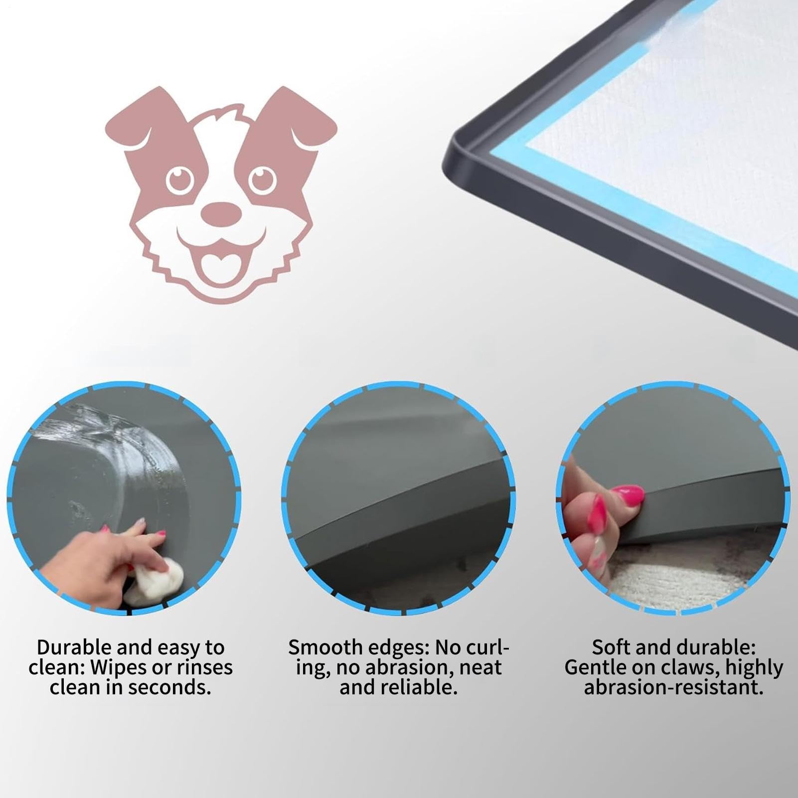 Genérico Vassoio di supporto per tappetino per urinare per cuccioli, base in silicone a prova di perdite, per addestramento, toilette per animali domestici, anti-fuoriuscite, con design a clip