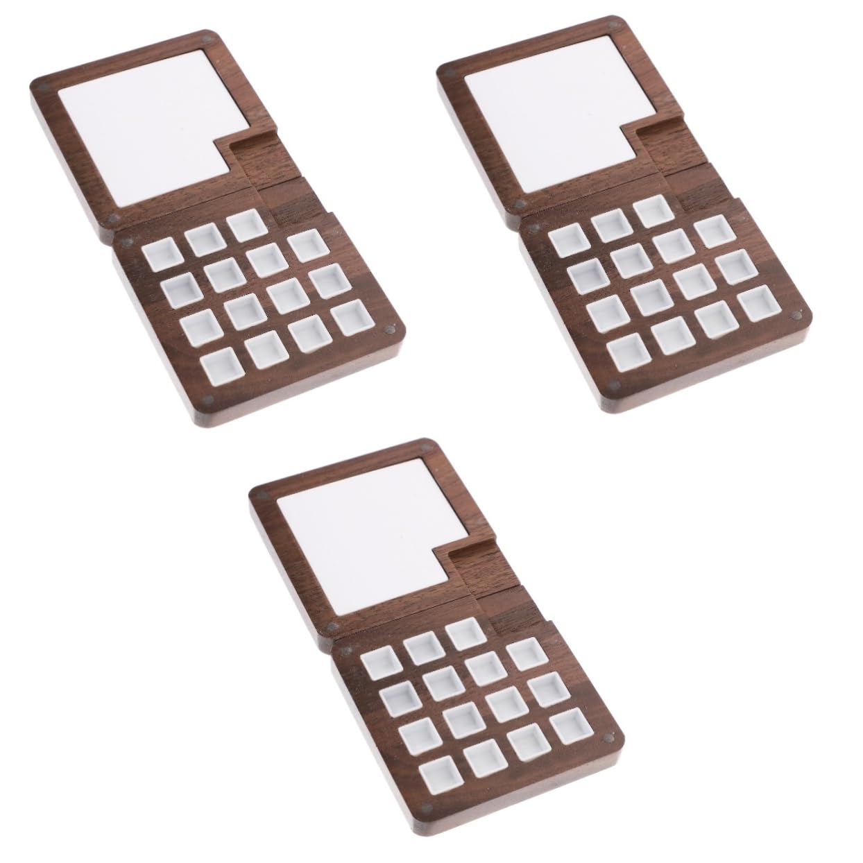 Operitacx 3piezas Caja De Pintura De Madera para Acuarelas Compartimentos Estuche Portátil De Almacenamiento De Pigmentos Caja De Mezcla De para Artistas