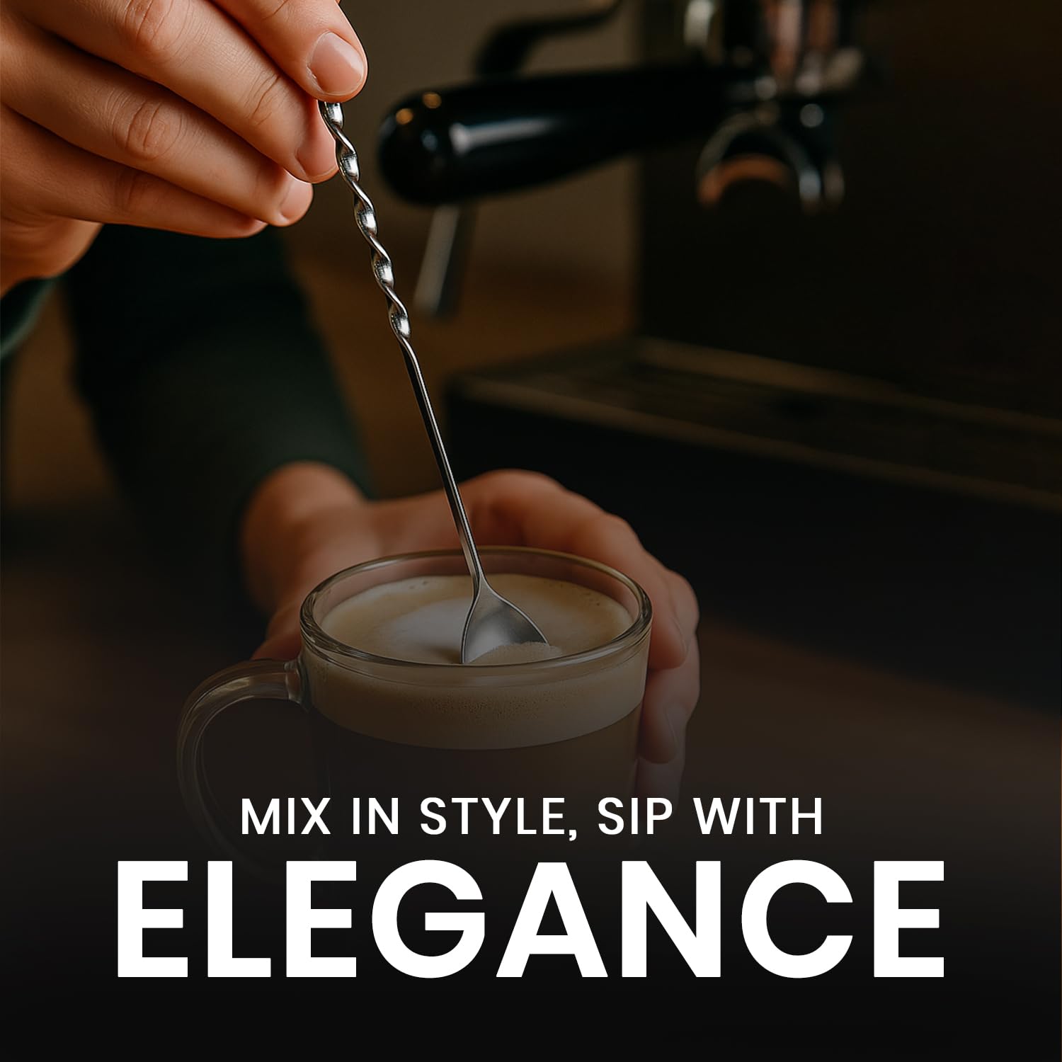 Elegante agitador/cuchara giratoria de 11.5 pulgadas, acero inoxidable de grado comercial, ideal para entusiastas de bebidas y café, perfecto para uso doméstico y comercial 8