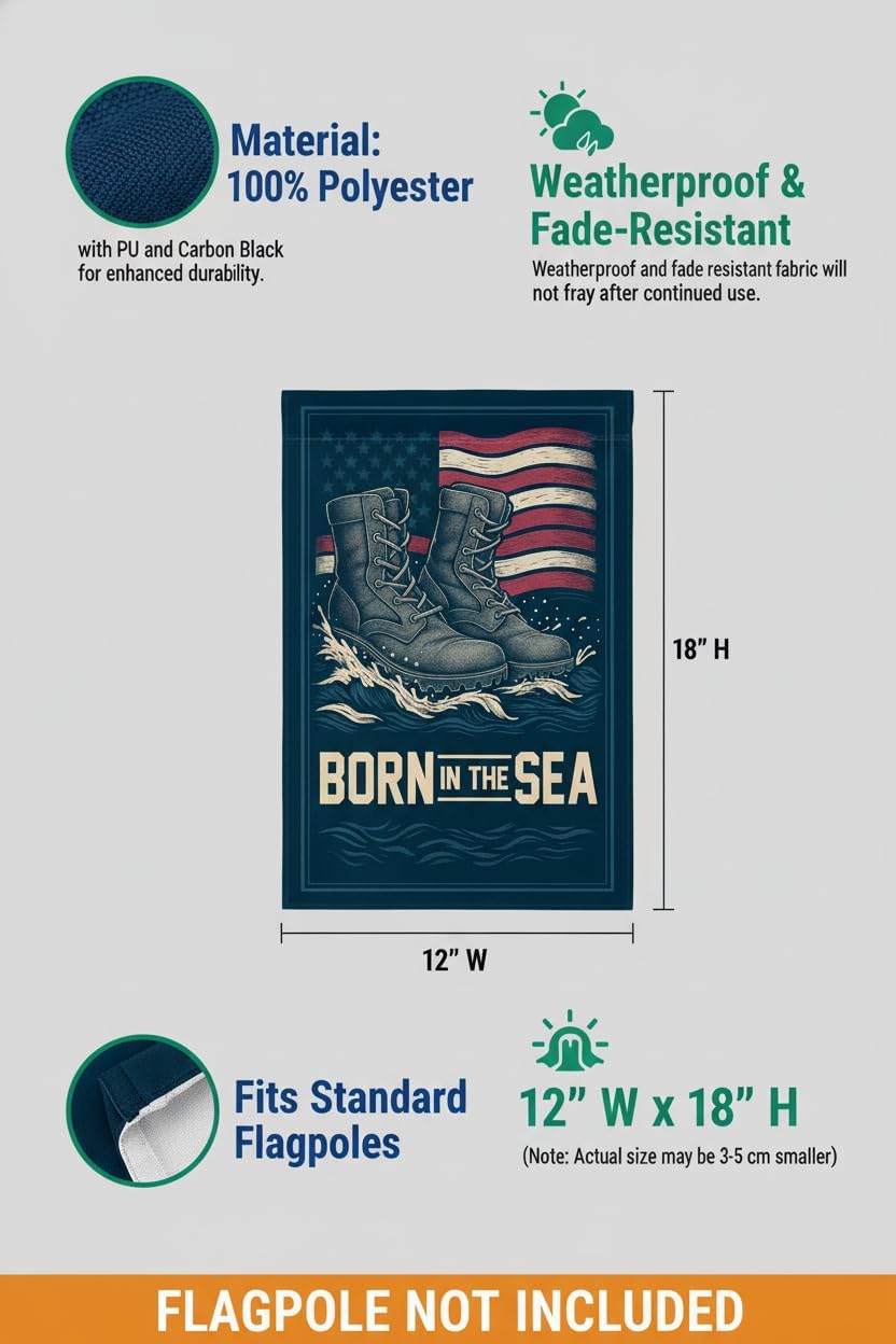 Navy Garden Flag 12x18 Inch Double Sided Military Veteran Tribute Outdoor Yard Banner | Polyester Decor for Patriot, Memorial & Veterans Day - Image 2