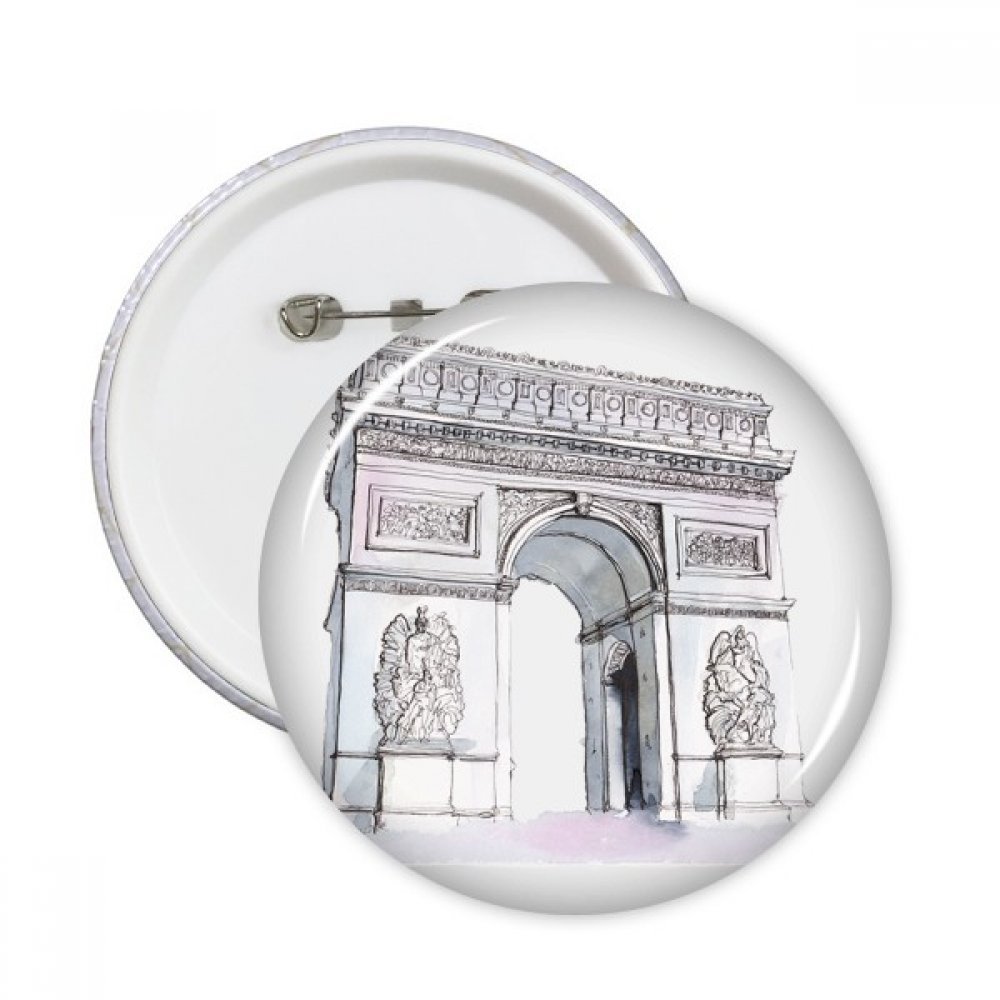 Pins vêtement Arc de Triomphe Paris fixation solide badge rond multicolore déco veste - 3