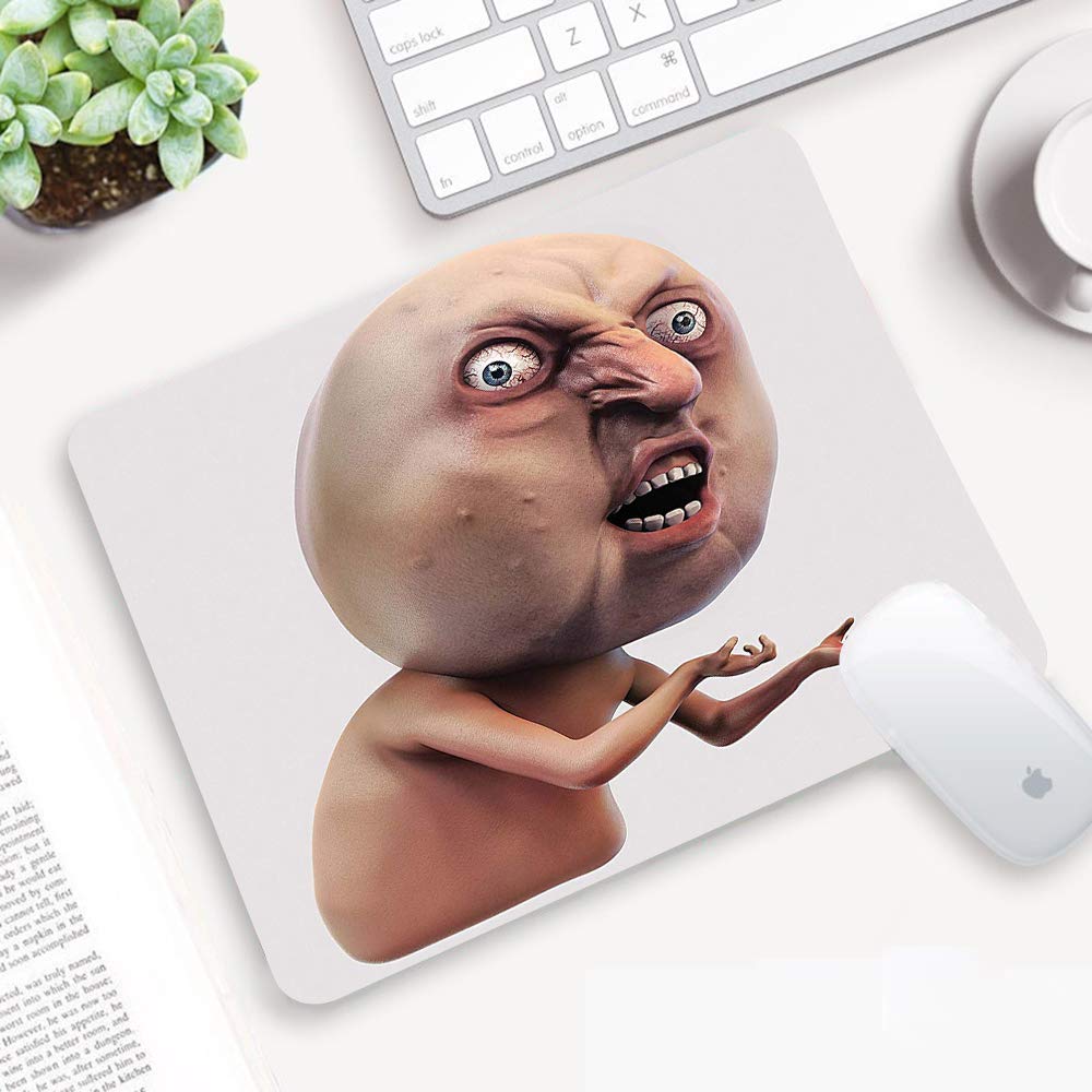 Gaming Mouse Pad, Humor,Scary Internet Meme with Why You No Expression  Angry Trolling Chat Digital Design,Charcoal Grey and W,Thick Waterproof  Mouse Mat Gaming Functional Non-slip Rubber Base320x250mm: Amazon.co.uk:  Electronics & Photo