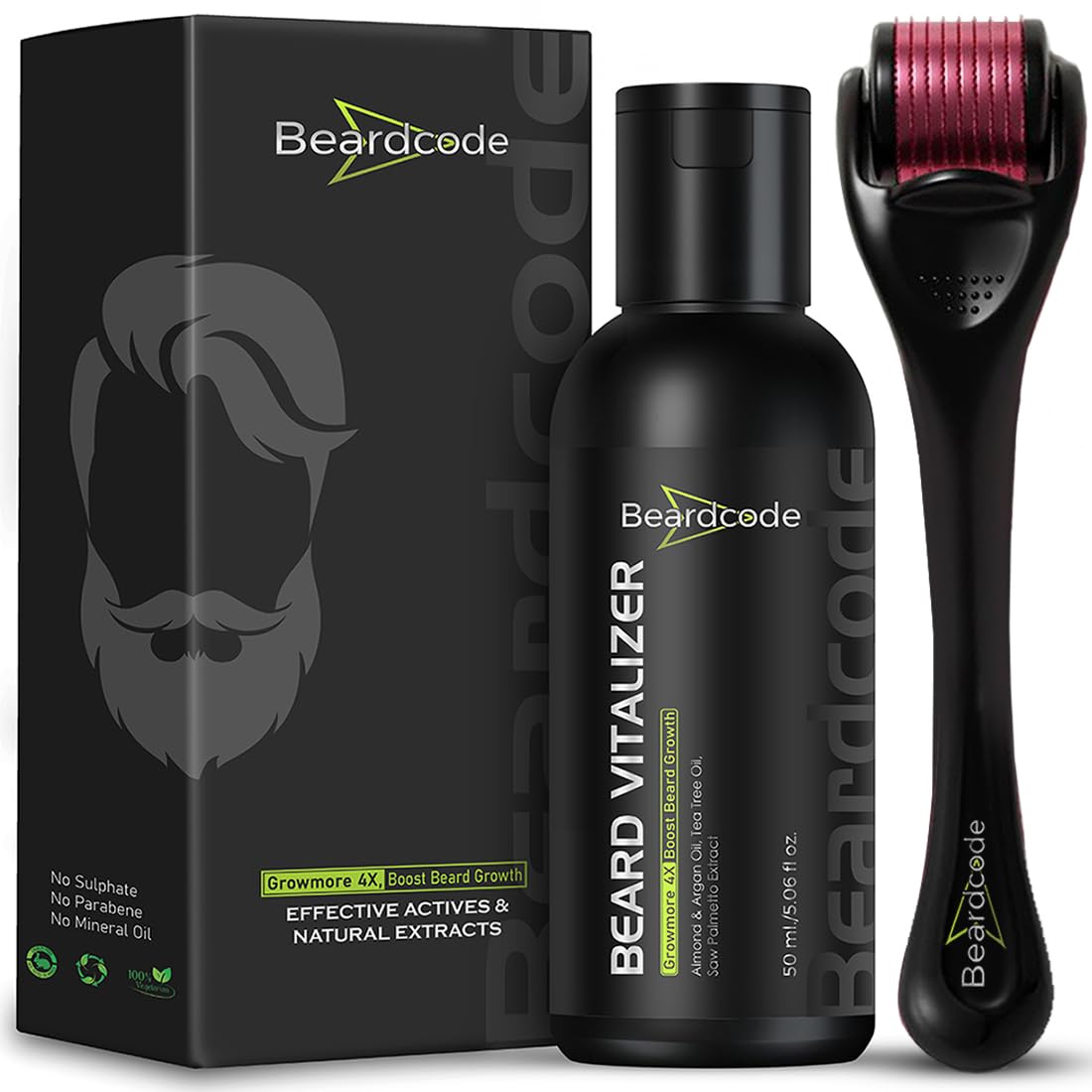 Beardcode Beard & Hair Growth Oil Vitalizer for Fast Moustache & Beard Growth, Thicker, Longer Beard with Saw Palmetto & Argan Oil | Softens & Nourished rough beard, Fix Uneven Patcy Beard | Non Sticky Beard Vitalizer Serum for Men for Daily Use (50  (B0D8BZDGF6) Amazon Price History, Amazon Price Tracker
