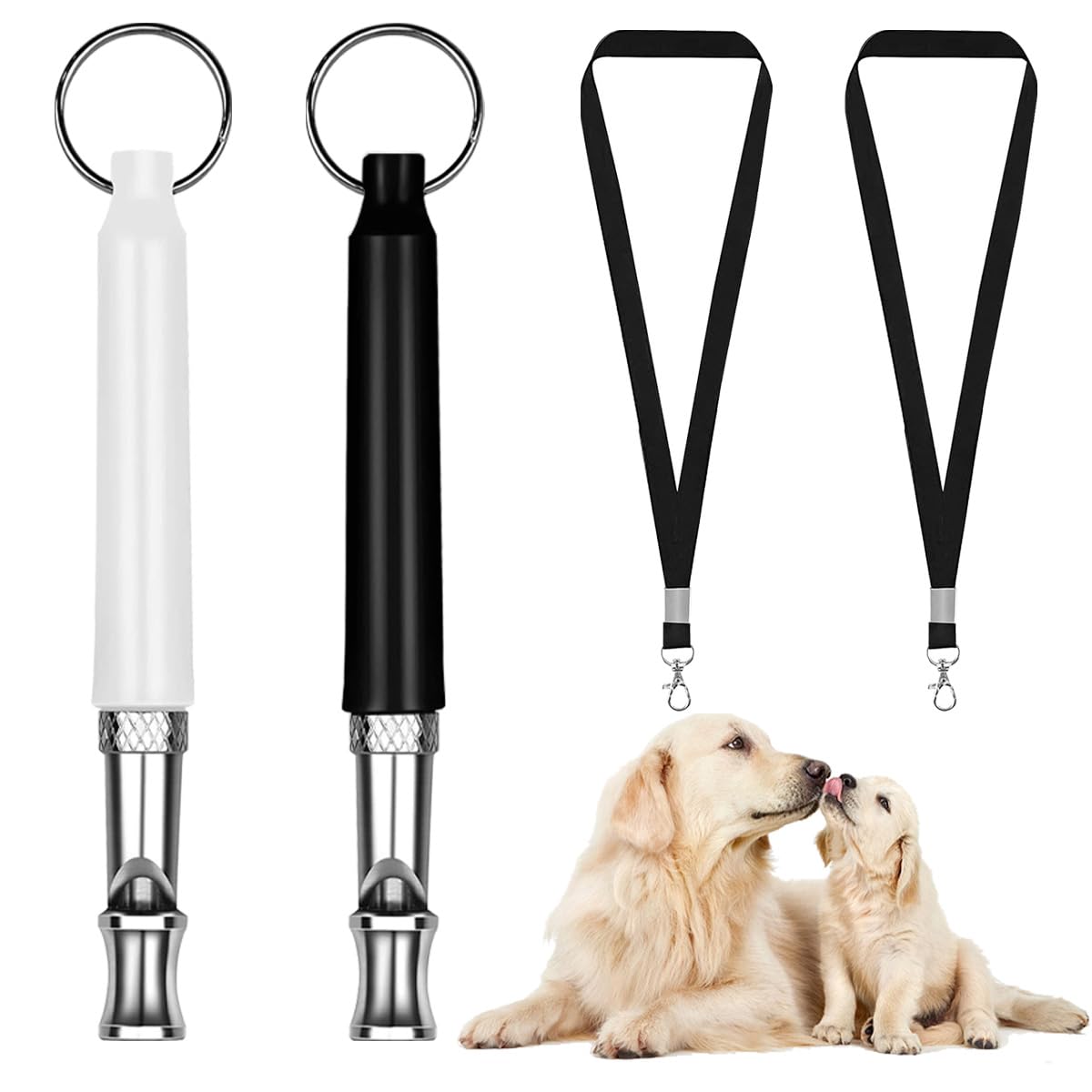 4 Pack Dog Whistle,Adjustable Ultrasonic Silent Dog Whistle,Dog Whistle to Stop Barking Neighbors Dog,with Lanyard Professional Recall Dog Training