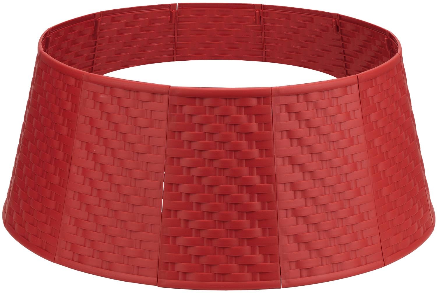 Christmas Tree Collar Red Xmas Tree Stand 28 Inch Basket Base Cover for 12ft Real Tree Xmas Tree Decoration