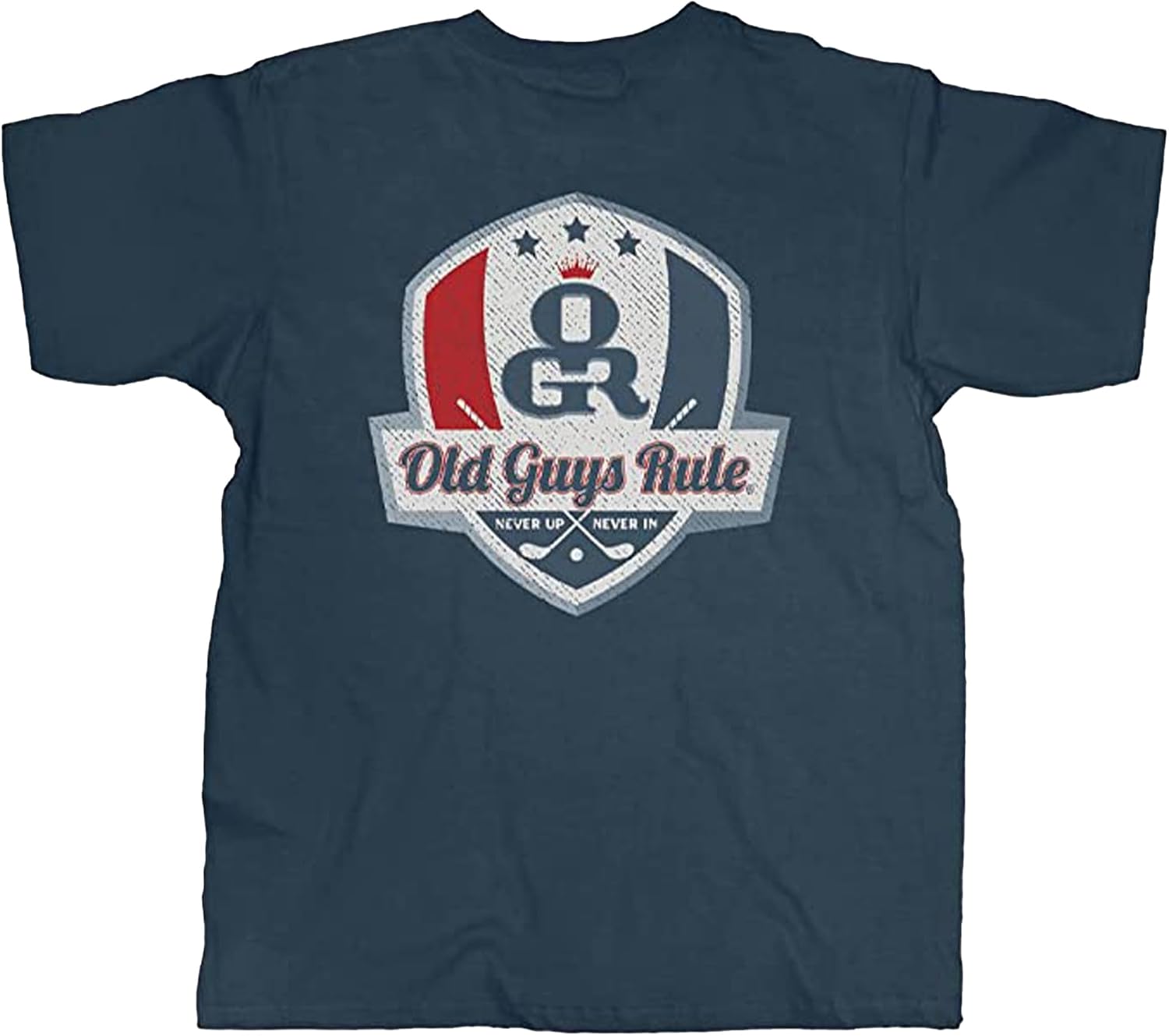 OLD GUYS RULE Men's Graphic T-Shirt, Golf Crest - Father's Day, Birthday Gift - Funny Novelty Tee for Golfers, Vacation