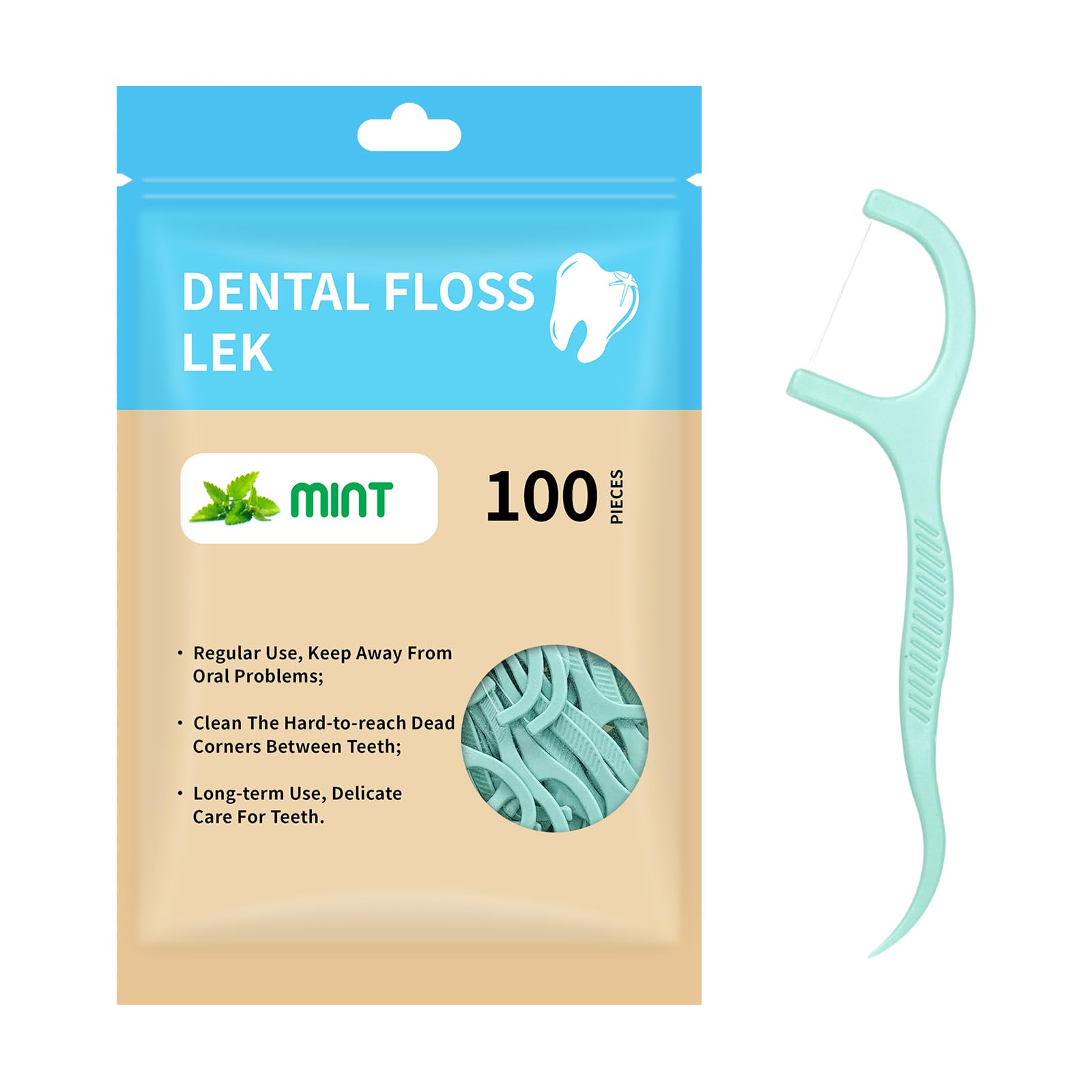 Zahnseide Sticks 100 Stk Minze Dental Floss…