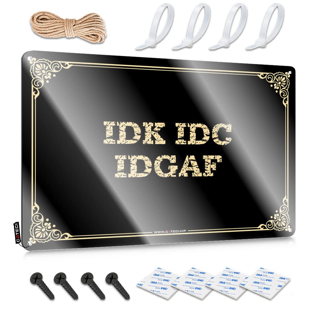 Artwork Classroom Tin Sign - Idk Idc Idgaf Valentine's Day Gift Rustic Wall Hanging(30X40CM)
