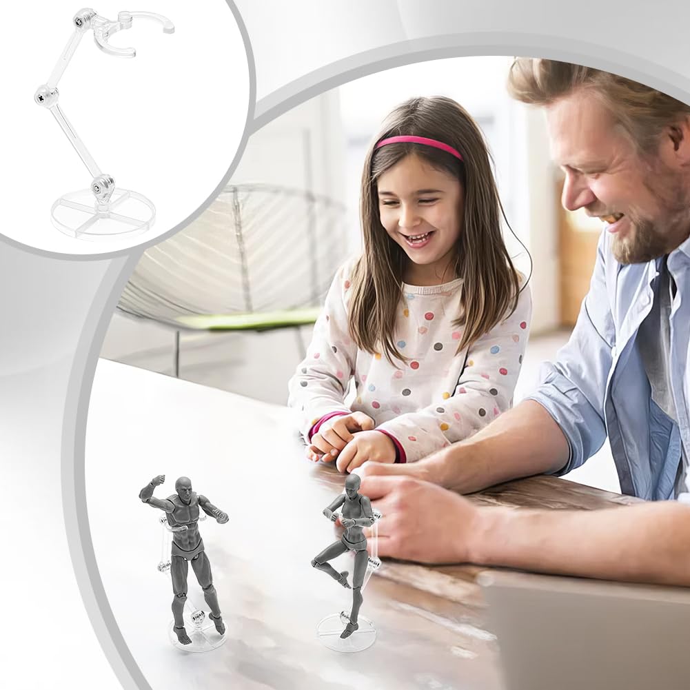 FINGERINSPIRE 8 pezzi Action Figure Stand Montaggio Action Figure Display Supporto Rettangolare Modello Bambola Supporto Supporto Trasparente Miniatura Modello Base Compatibile con HG RG SHF