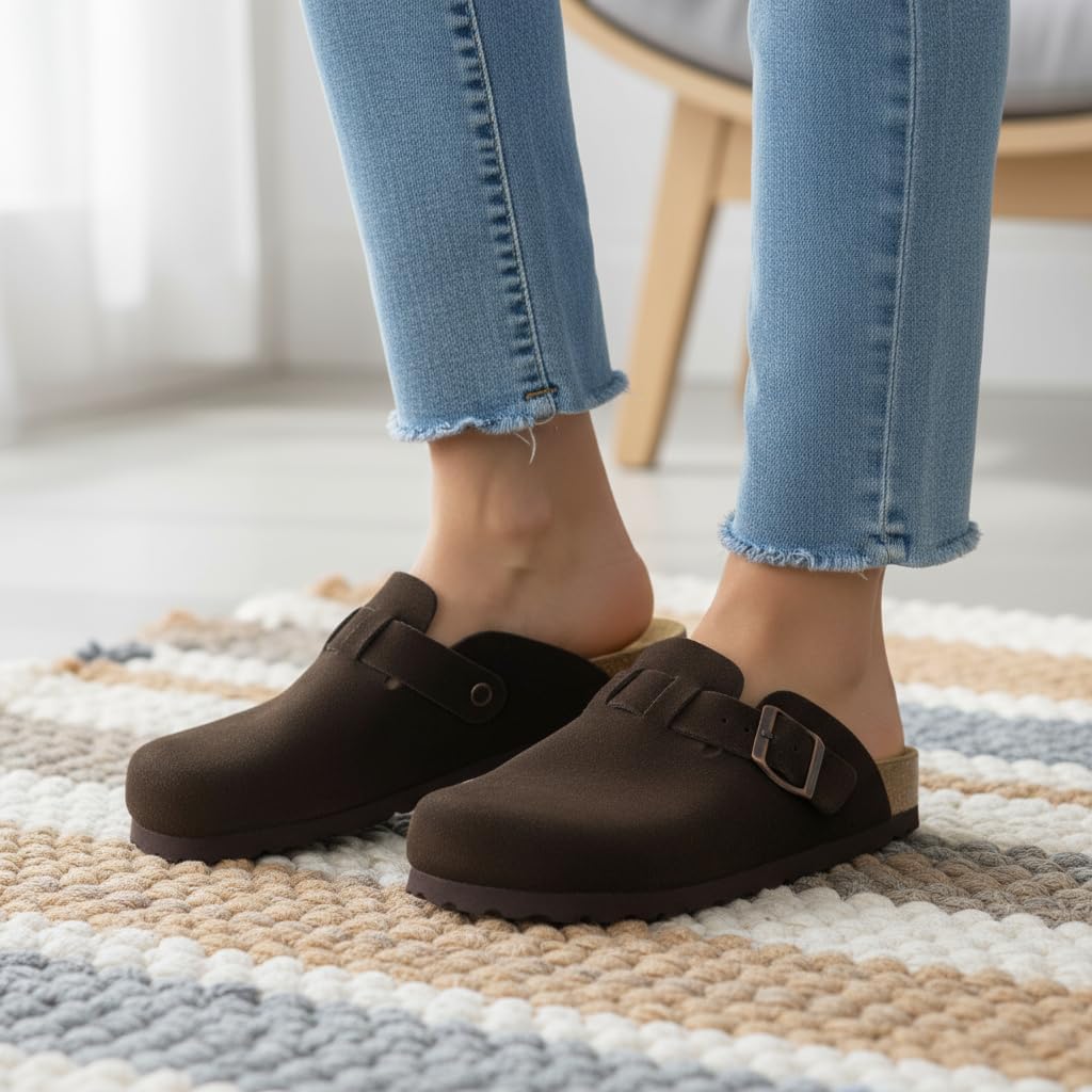 CUSHIONAIRE Hana - Genuine Leather Suede Classic Clog Womens Shoes - Slip On Mule Comfortable Shoes for Women - Image 8