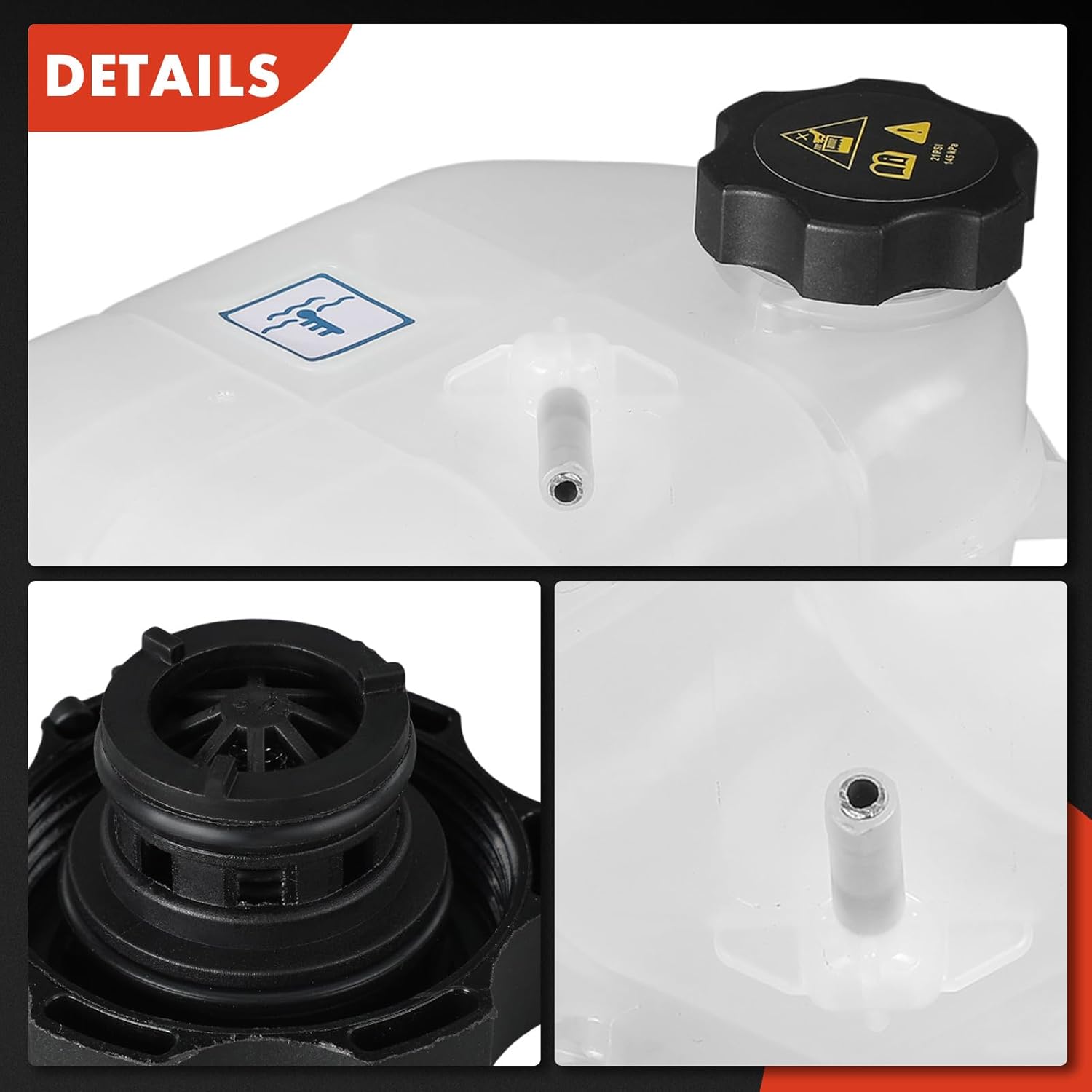 A-Premium Engine Coolant Overflow Recovery Reservoir Tank [with Cap] Compatible with Dodge Dart 2013 2014 2015 2016 - Front Side