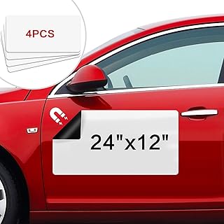 Bulk Value 4-Pack Blank White Car Magnets (24"x12") – Customizable Flexible Decal Sheets